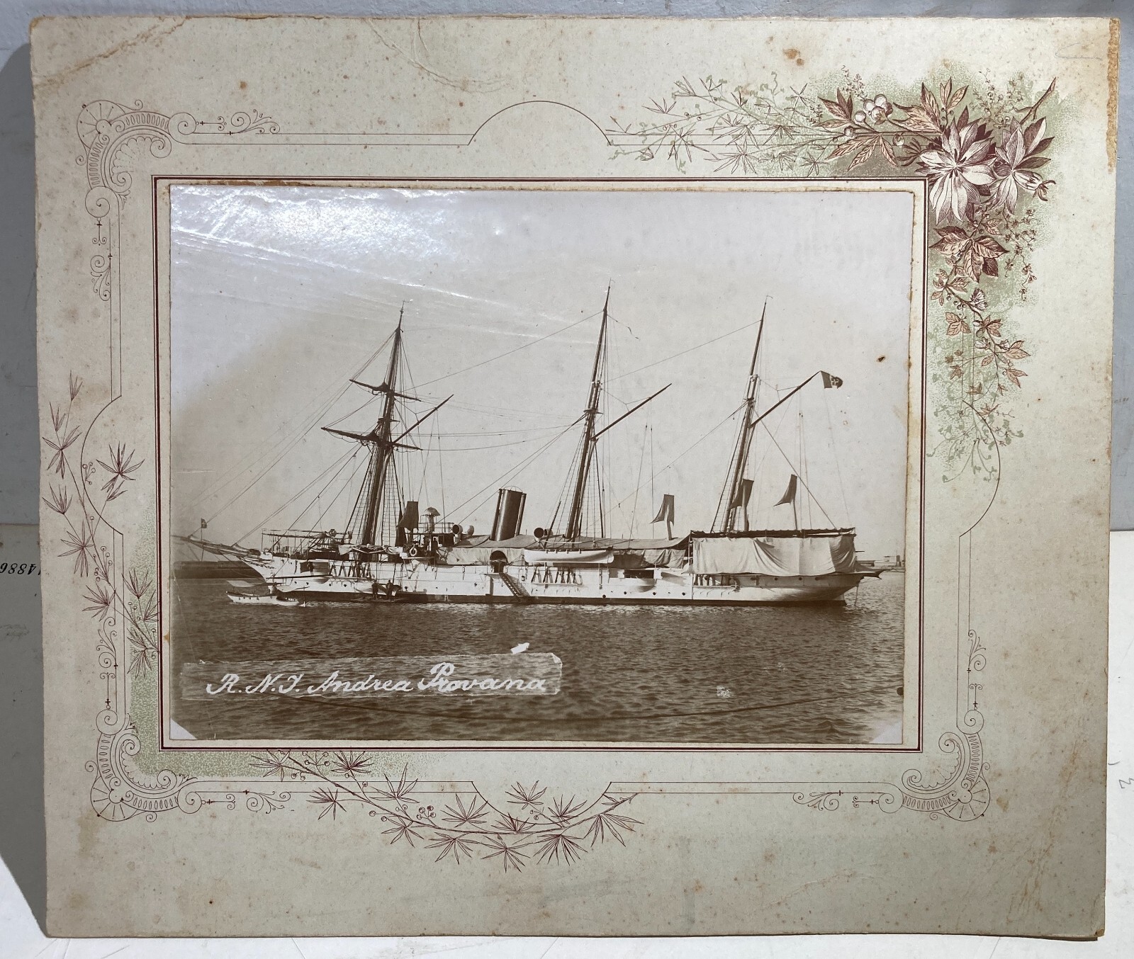 Marineria E Marina Militare: Fotografia d'Epoca Della Nave Andrea Provana Del Fotografo A. Rocca