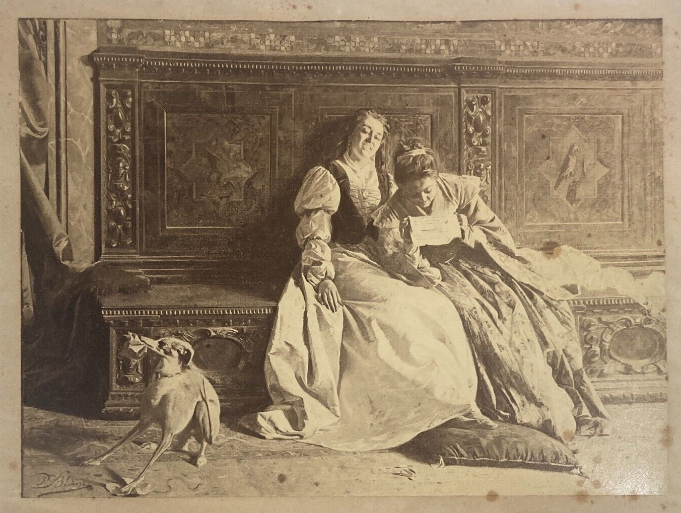 Antica Fotografia: Pergamena Amorosa (Paolo Bedini), Fotografo Bertinazzi, Bologna