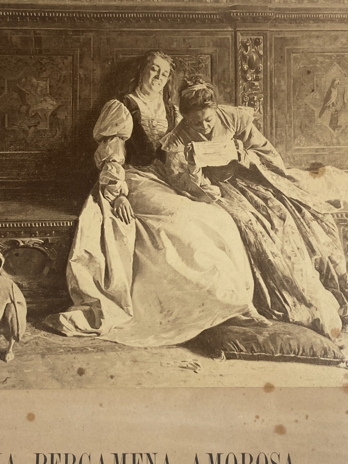 Antica Fotografia: Pergamena Amorosa (Paolo Bedini), Fotografo Bertinazzi, Bologna