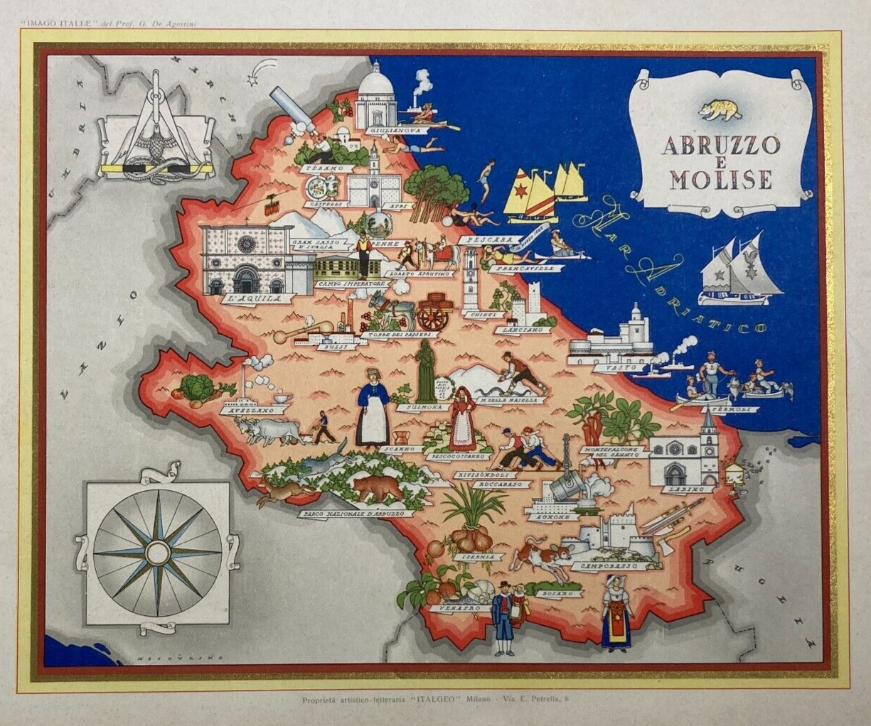 Arte, Folklore, Turismo In Abruzzo E Molise: Cartografia Folklorica Di Nicouline (Italgeo)