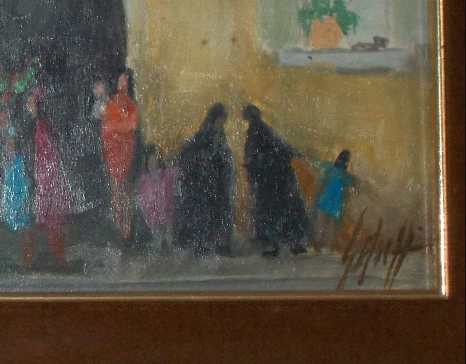 Arte Del Novecento: Dipinto Decorativo Con Fioraio E Fiori. Opera Firmata