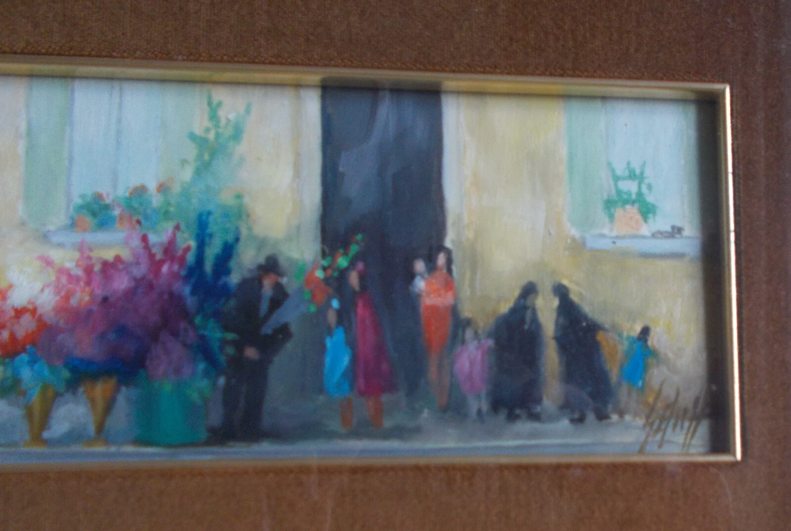 Arte Del Novecento: Dipinto Decorativo Con Fioraio E Fiori. Opera Firmata
