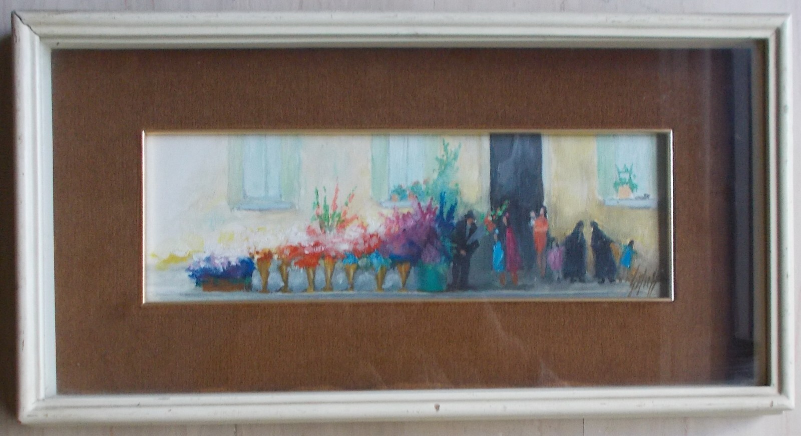 Arte Del Novecento: Dipinto Decorativo Con Fioraio E Fiori. Opera Firmata