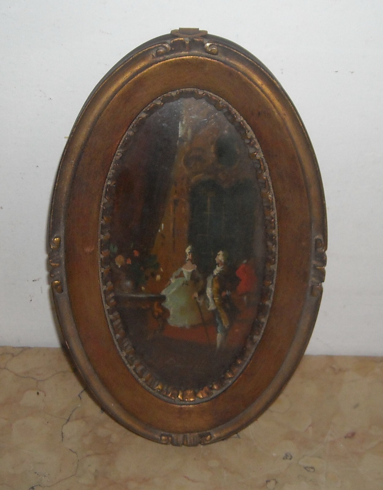 Dipinto d'Epoca   Artista Danieli   Interno Di Palazzo Veneziano