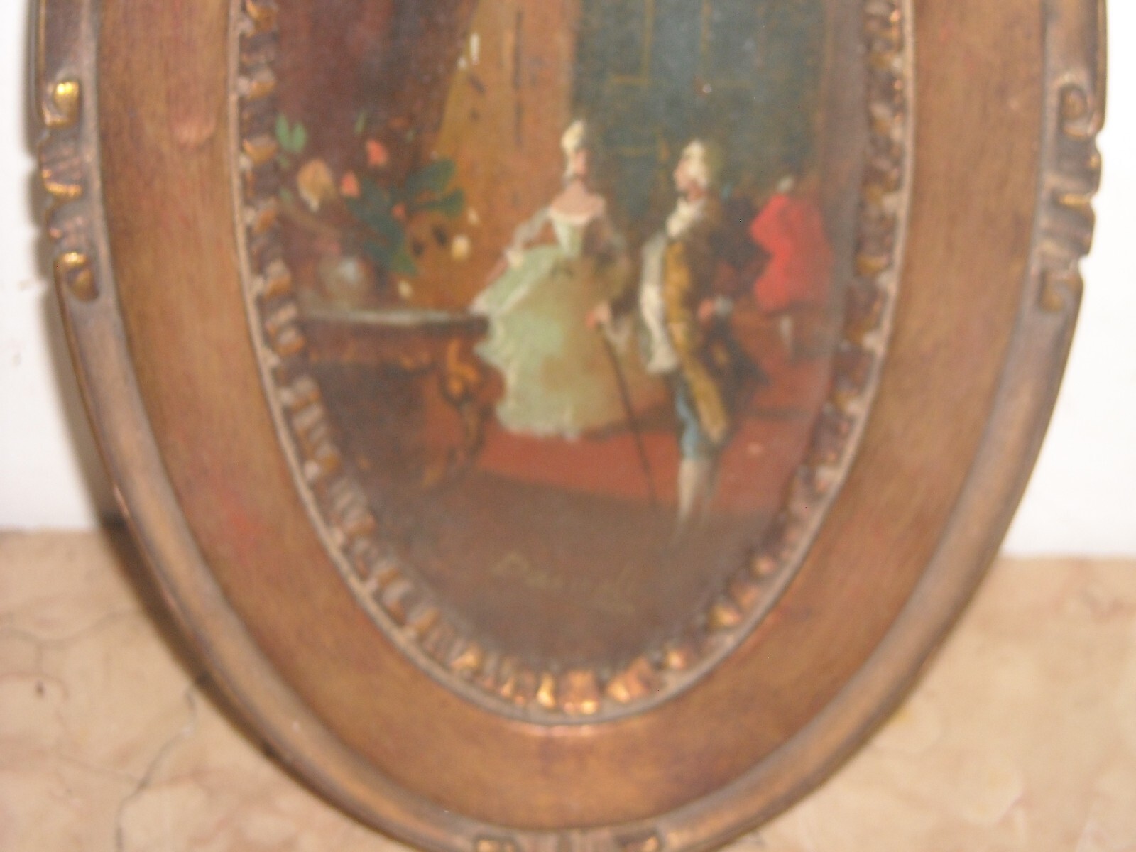 Dipinto d'Epoca   Artista Danieli   Interno Di Palazzo Veneziano