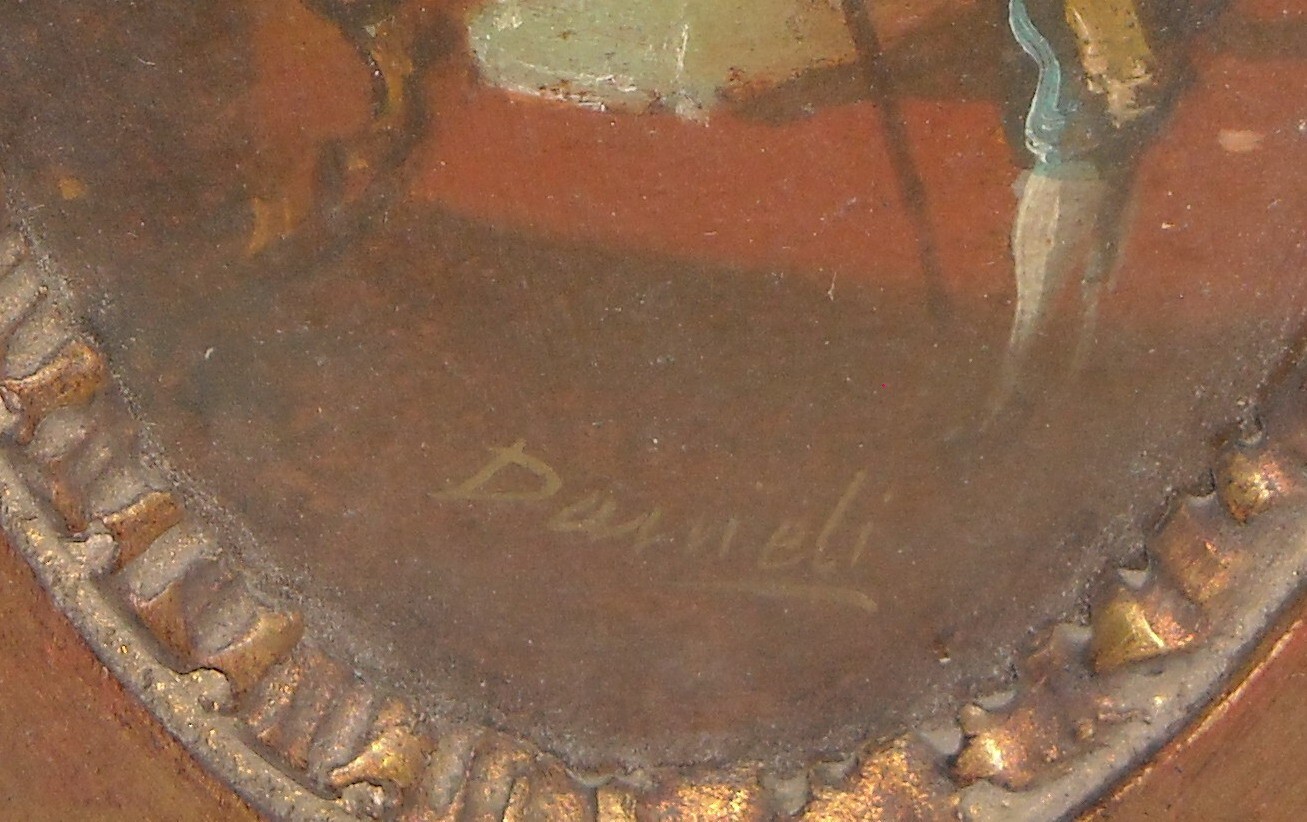 Dipinto d'Epoca   Artista Danieli   Interno Di Palazzo Veneziano