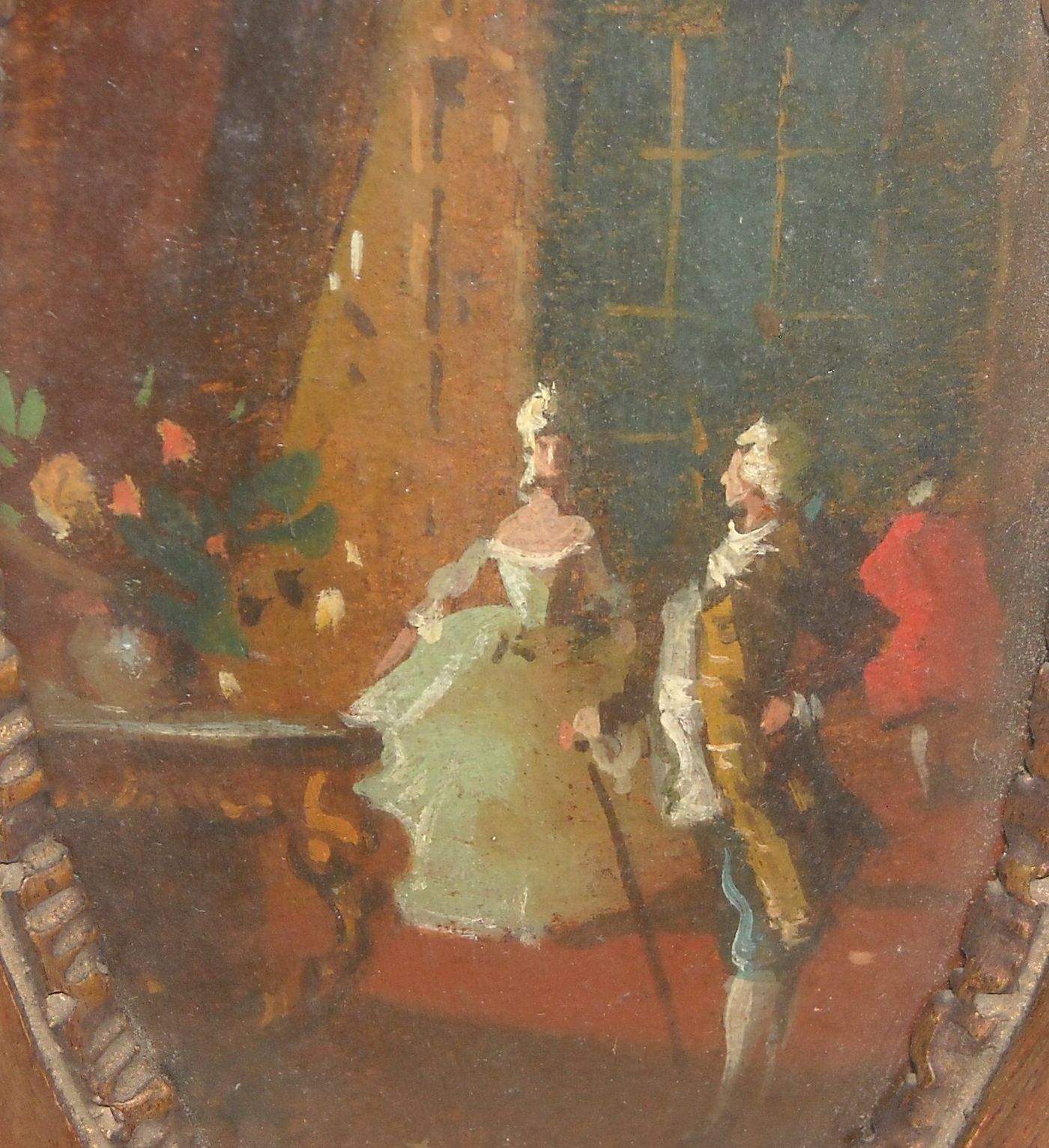 Dipinto d'Epoca   Artista Danieli   Interno Di Palazzo Veneziano