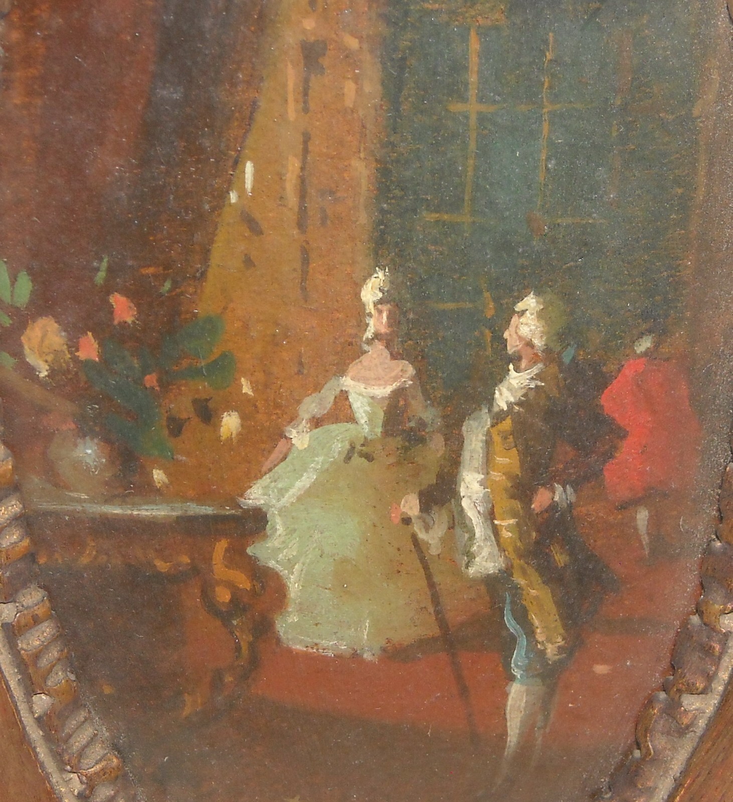 Dipinto d'Epoca   Artista Danieli   Interno Di Palazzo Veneziano