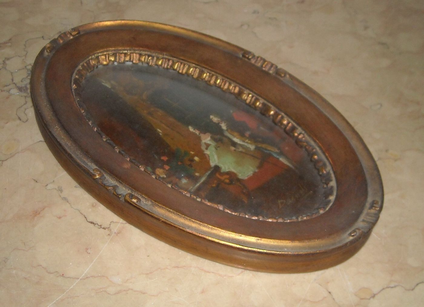 Dipinto d'Epoca   Artista Danieli   Interno Di Palazzo Veneziano