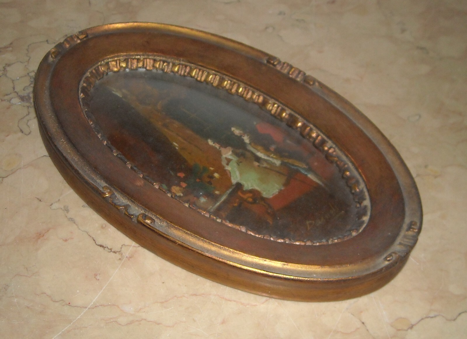 Dipinto d'Epoca   Artista Danieli   Interno Di Palazzo Veneziano