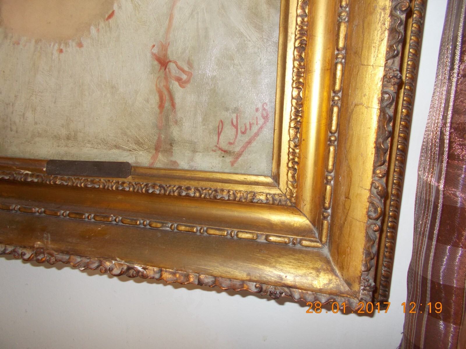 Arte Italiana Dell'800. Artista Pio Joris. Ritratto Di Giovane Donna.
