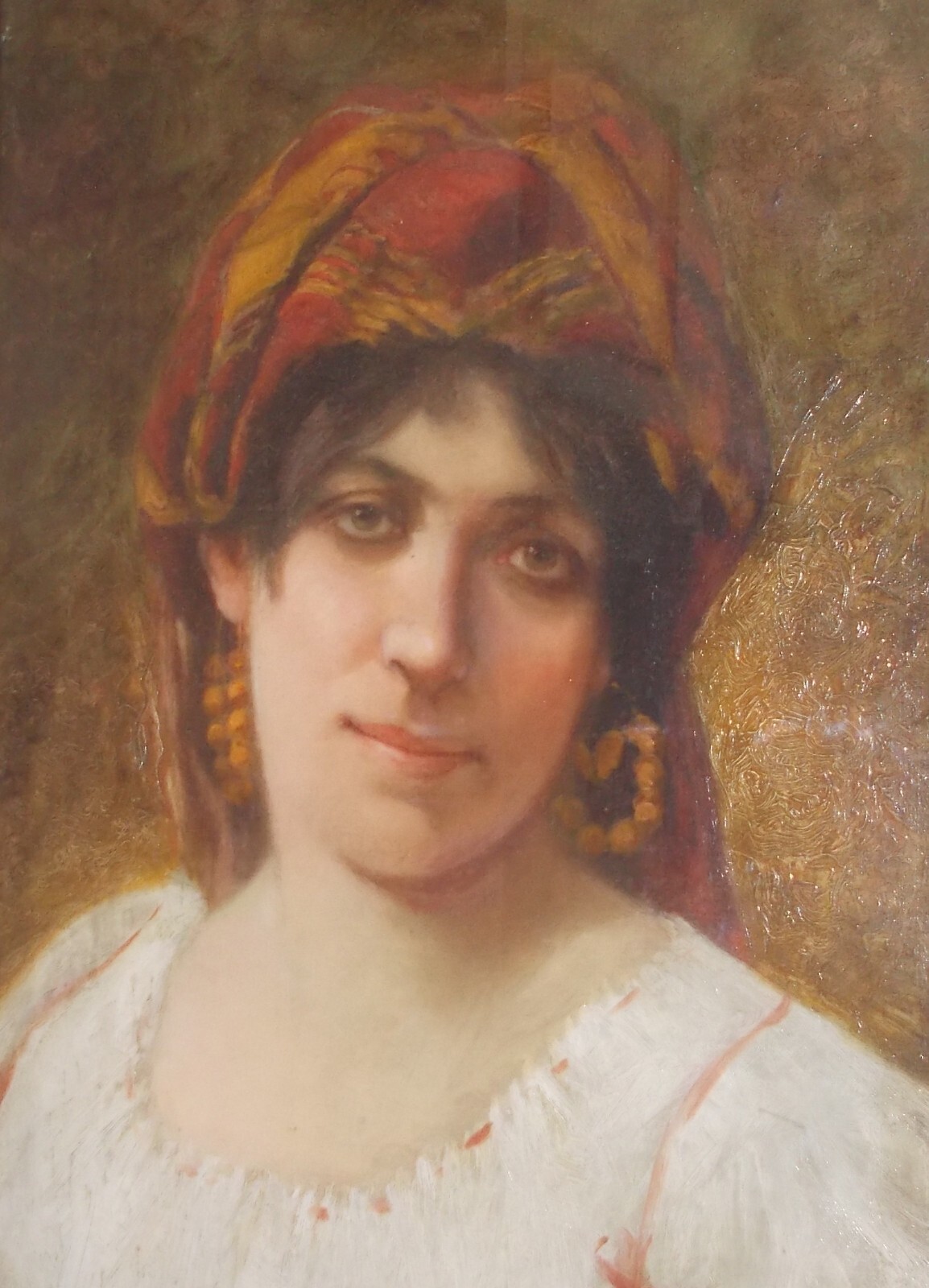 Arte Italiana Dell'800. Artista Pio Joris. Ritratto Di Giovane Donna.