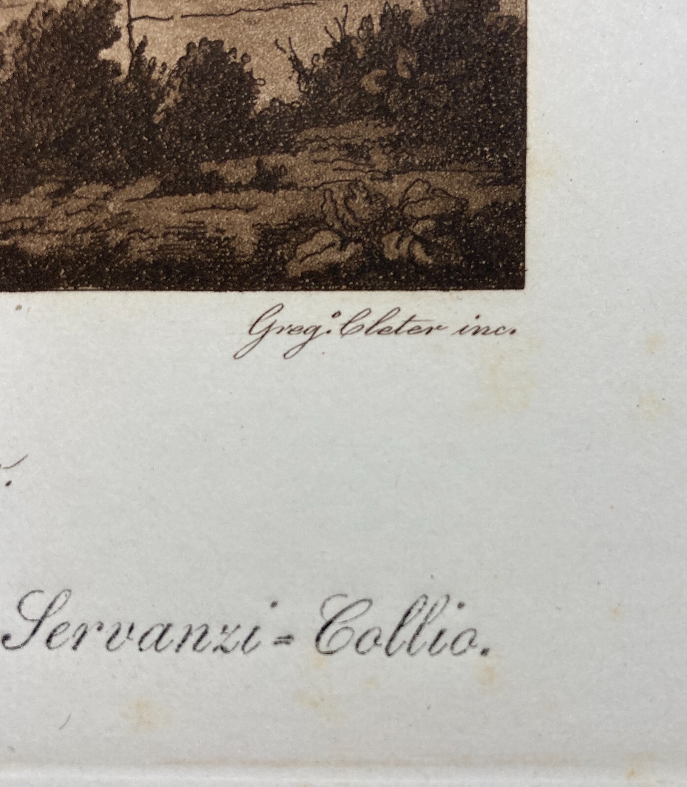 Marche, Antica Veduta Del Monastero Di S. Eustachio. Artista Bigioli, Incisore Cleter, XIX Secolo