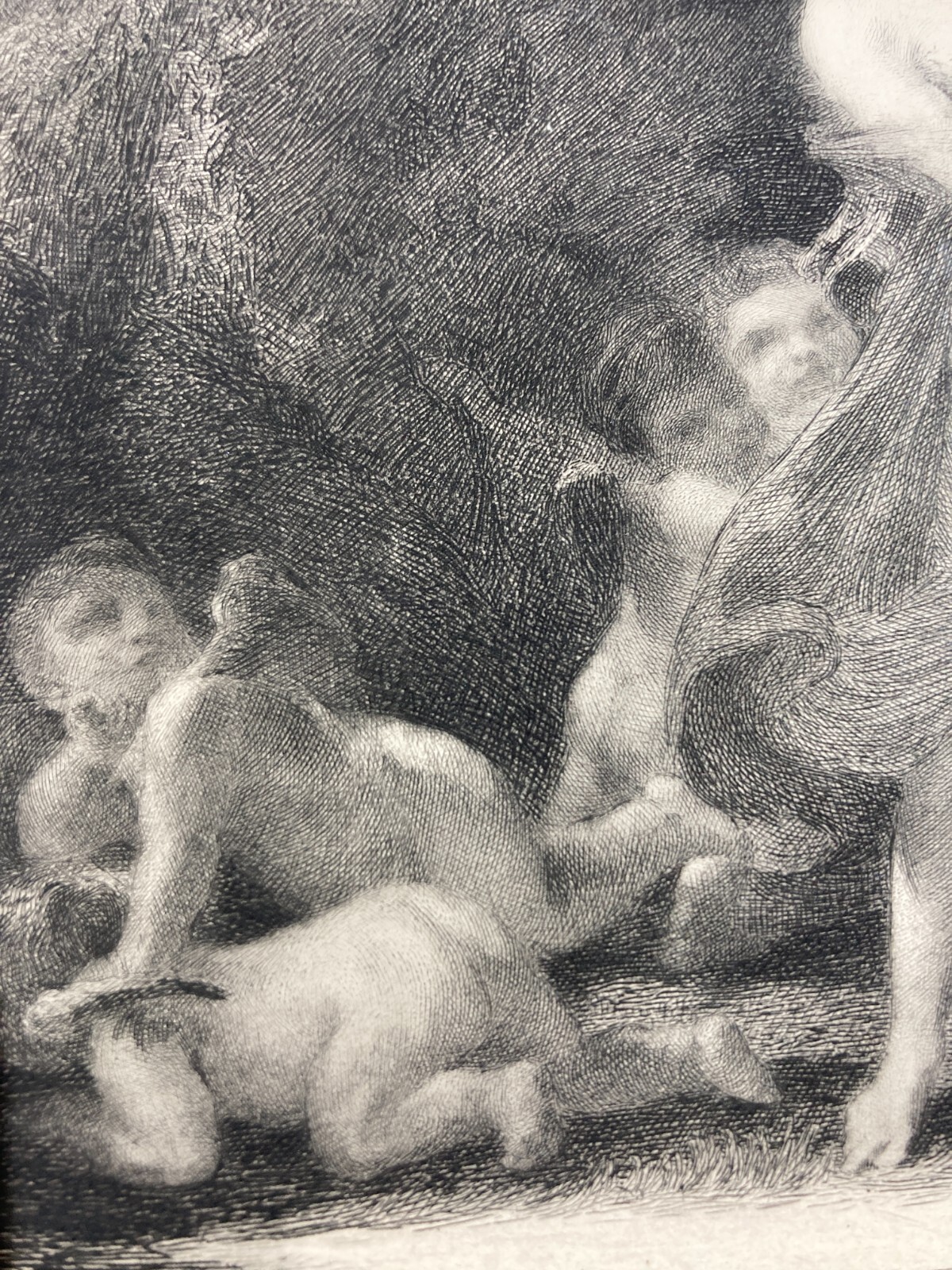 Ninfa E Amore (Nymphe Et Amours) Incisione Antica Di Mayeur Da Prud'Hon