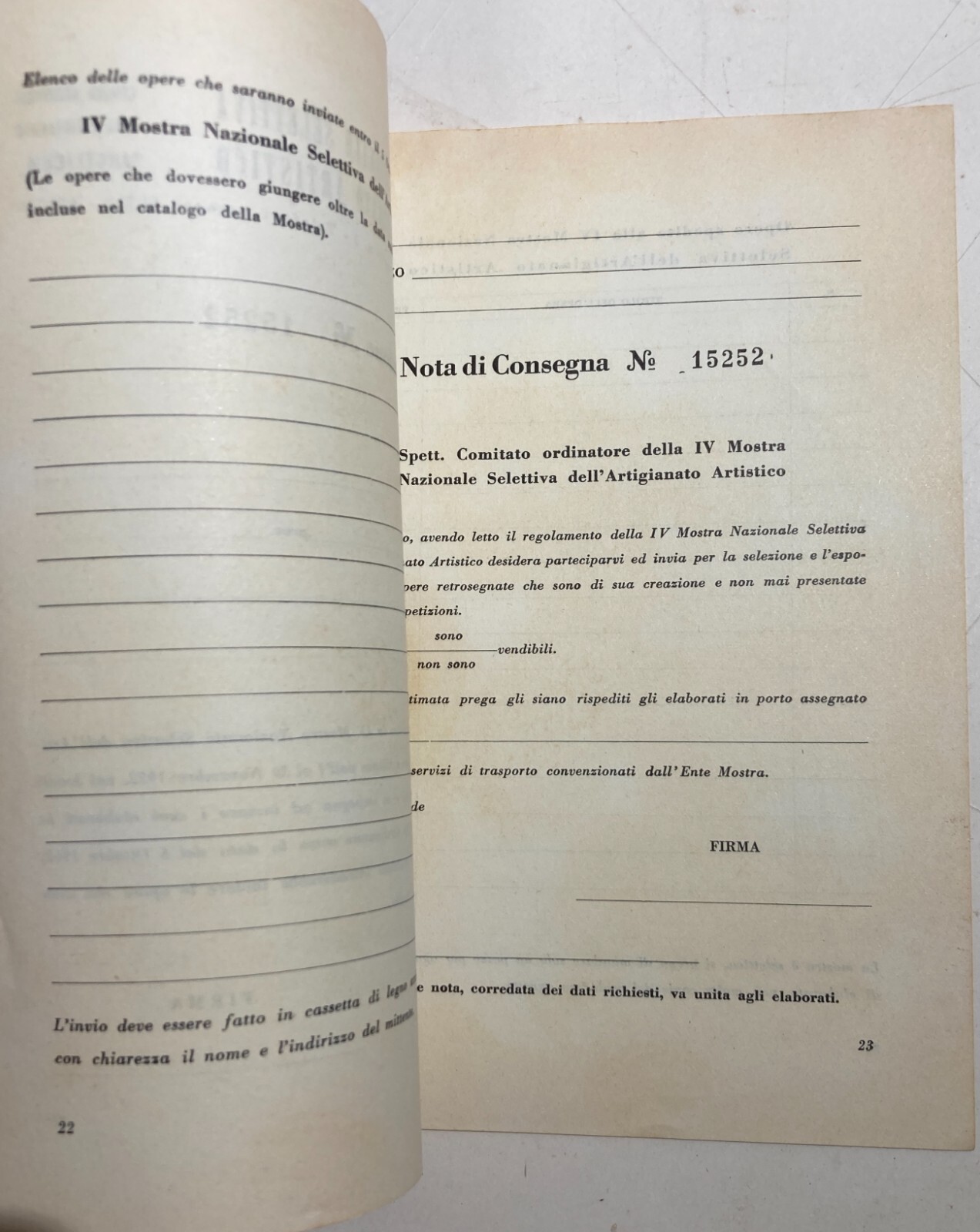 Milano: Mostra Artigianato Artistico Angelicum, Programma Ed Elenco Premi, 1952
