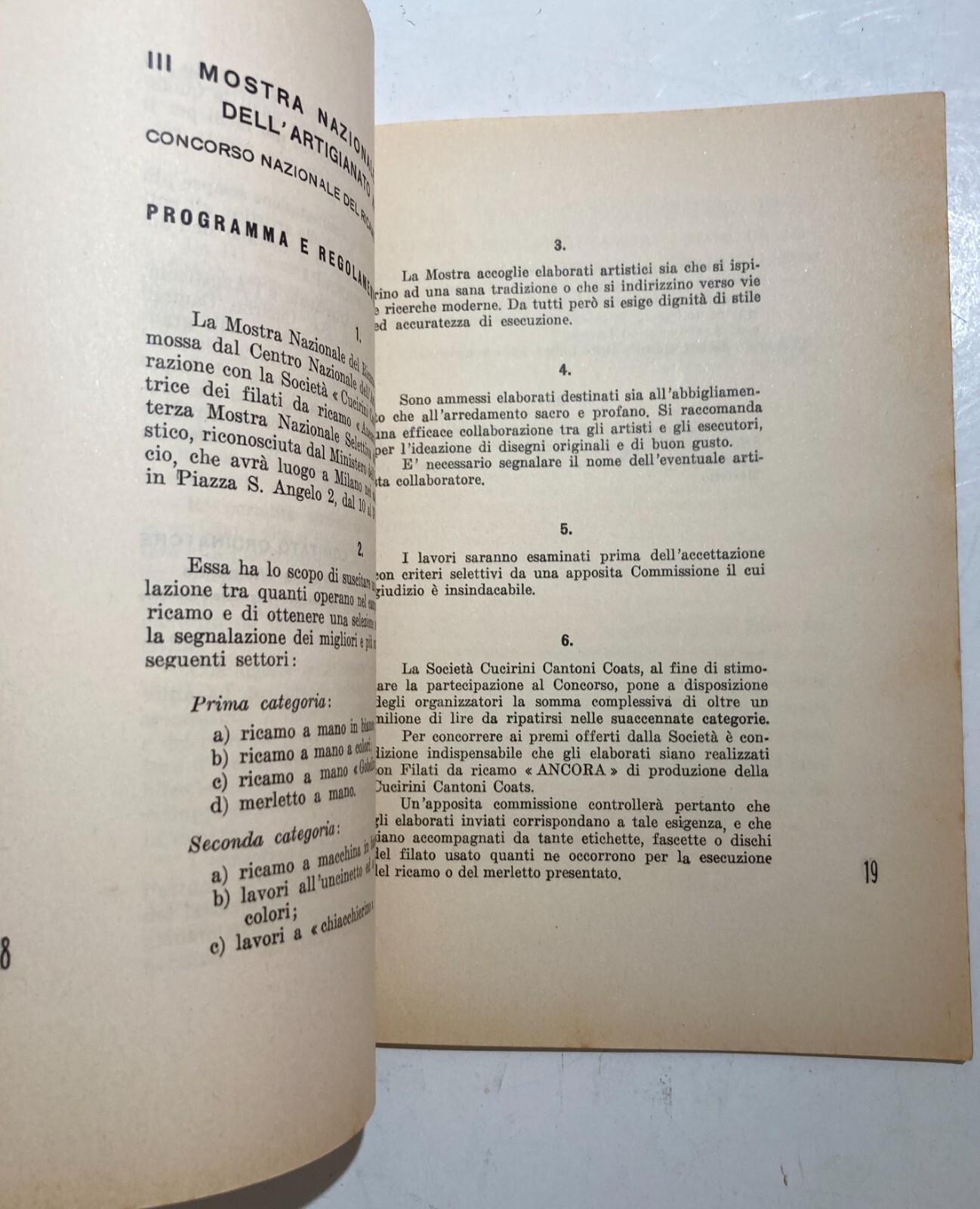 Arte E Artigianato Artistico: Vetri, Tessuti, Ricami, Ceramiche, Sculture Cataloghi Mostra 1951