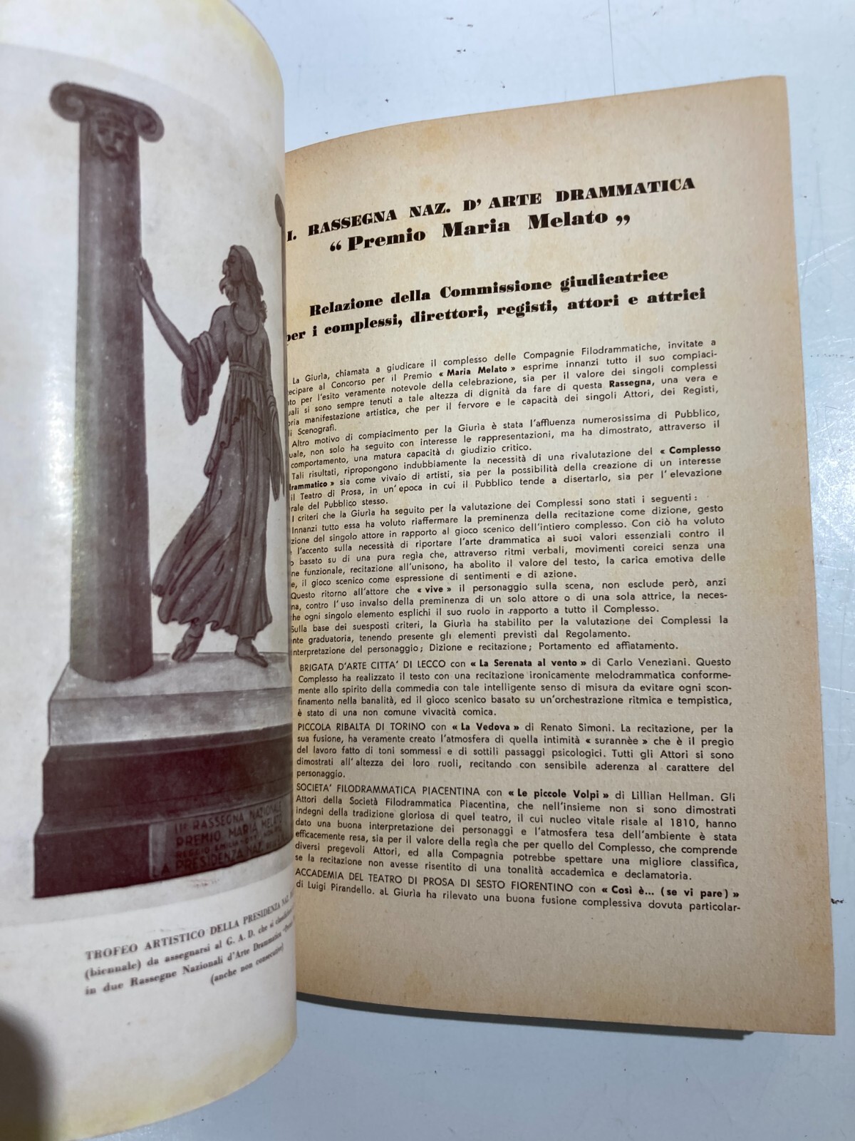 III Rassegna Nazionale d'Arte Drammatica 'Premio Maria Melato', Reggio Emilia 1953