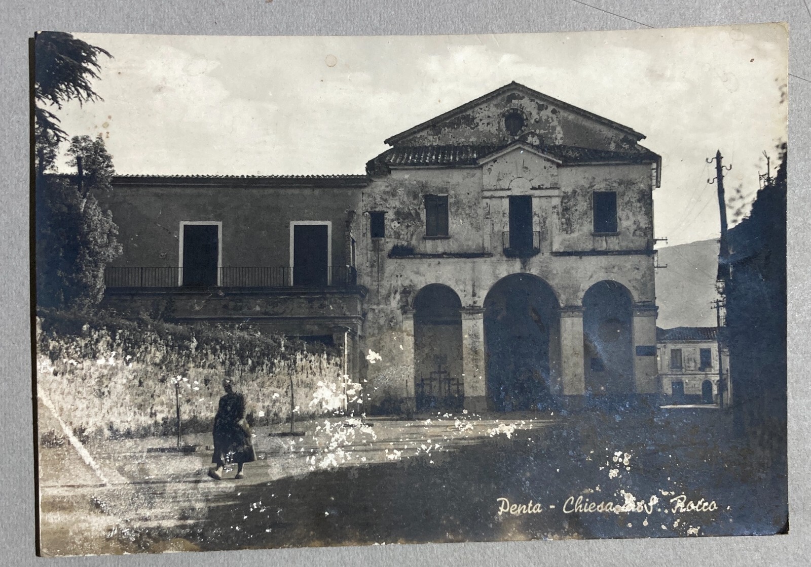 Campania, Salerno, Penta: Veduta Con Chiesa Di S. Rocco, Foto Cartolina d'Epoca