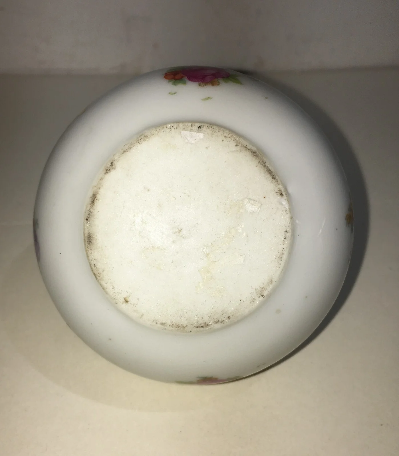 Decorative Porcelain Ornament, Floral Vase with Gilding