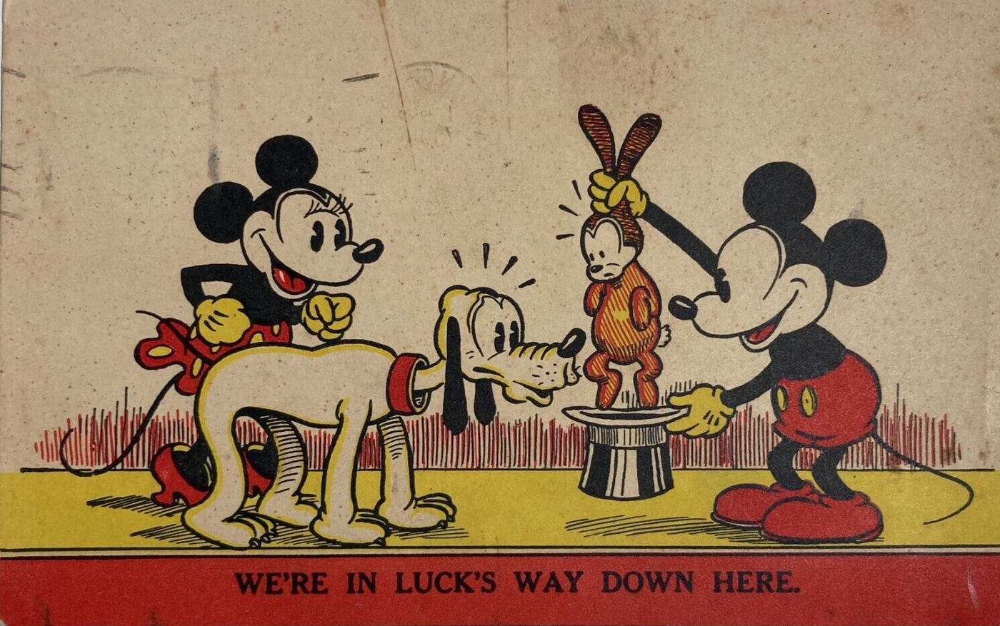 Topolino Disney, Cartolina d'Epoca Inglese, 1936