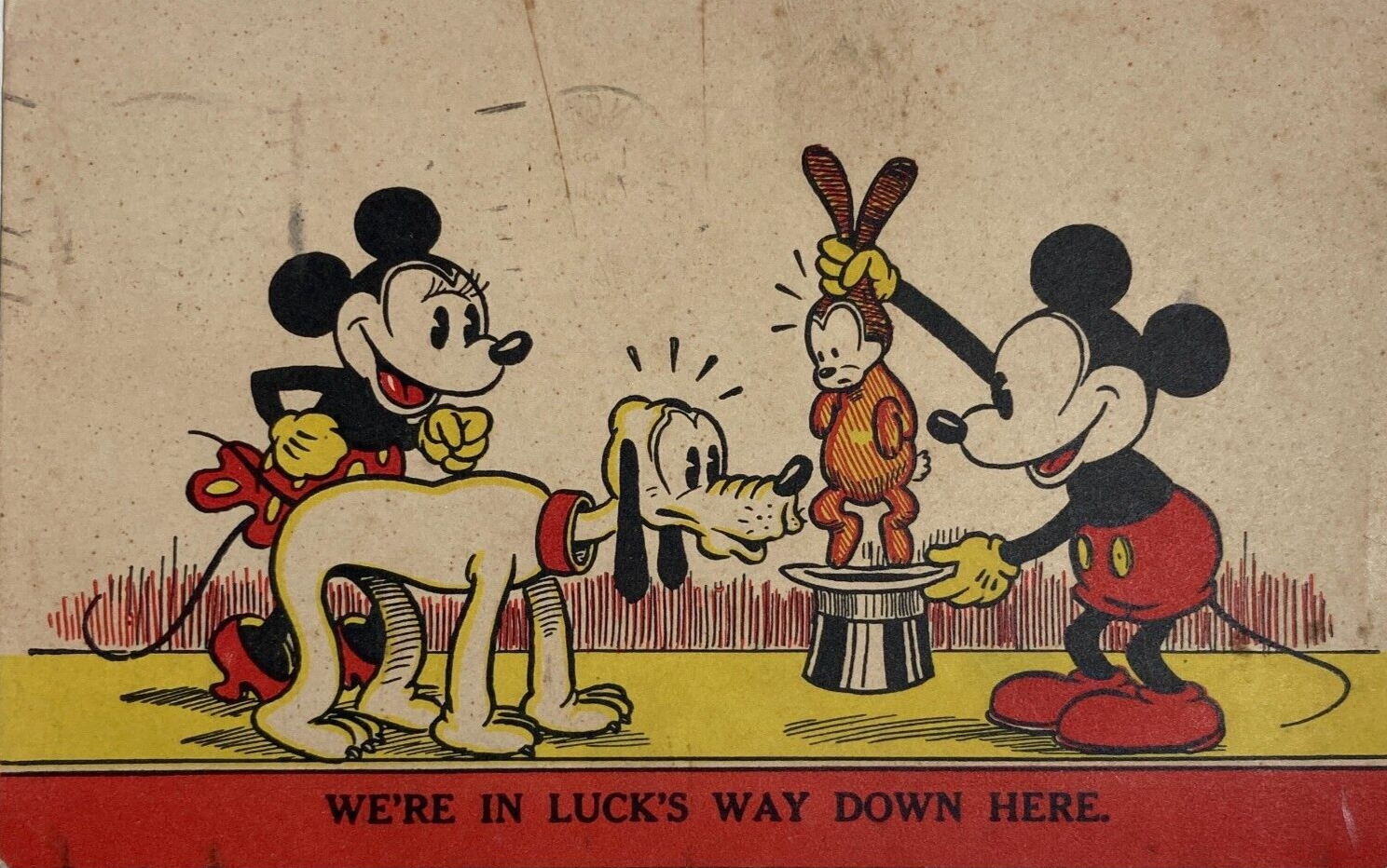 Topolino Disney, Cartolina d'Epoca Inglese, 1936