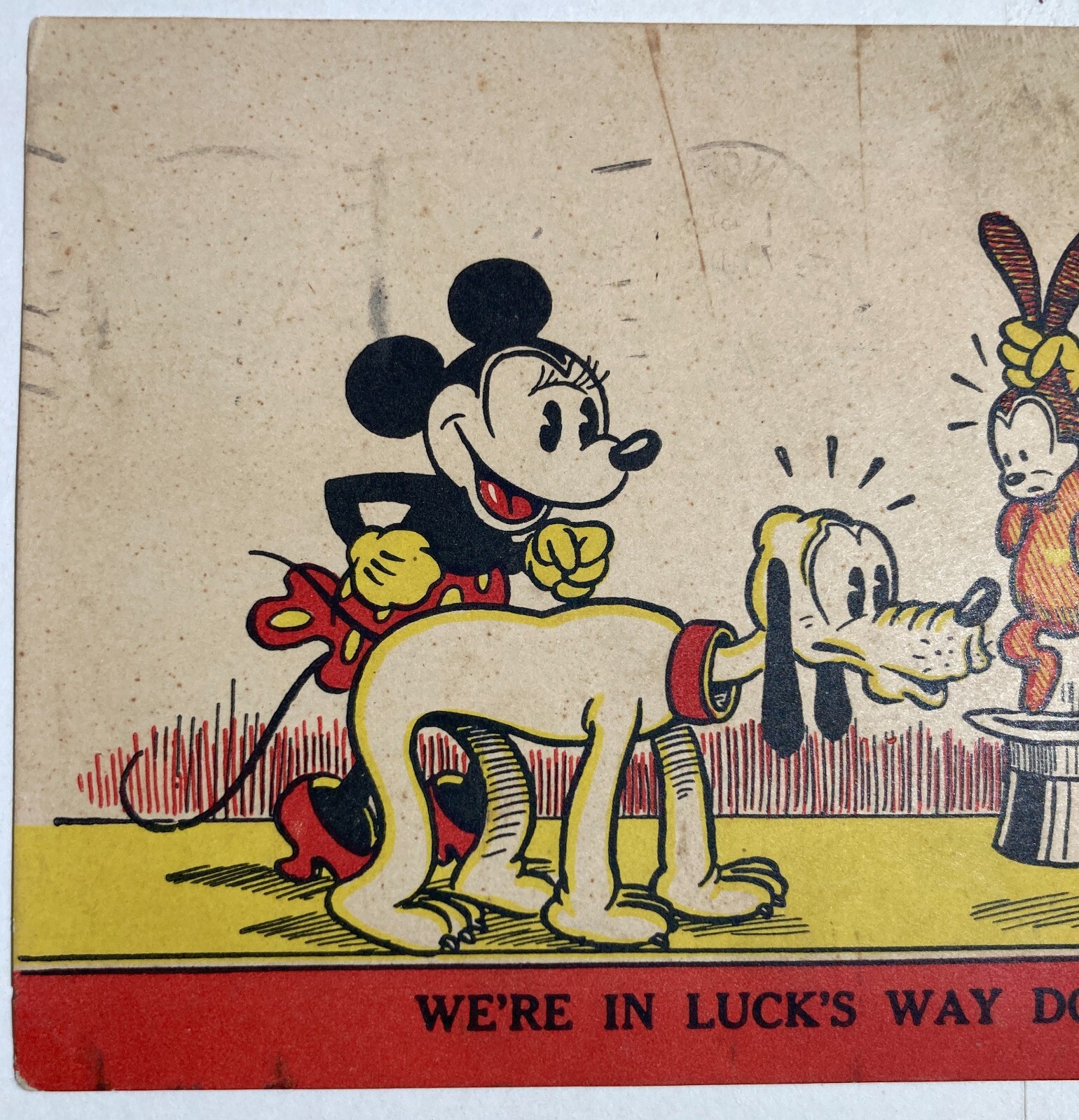 Topolino Disney, Cartolina d'Epoca Inglese, 1936