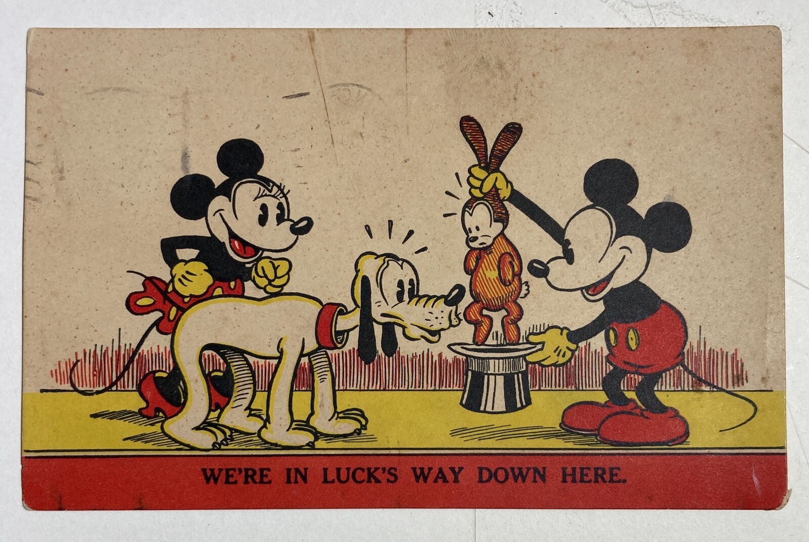 Topolino Disney, Cartolina d'Epoca Inglese, 1936