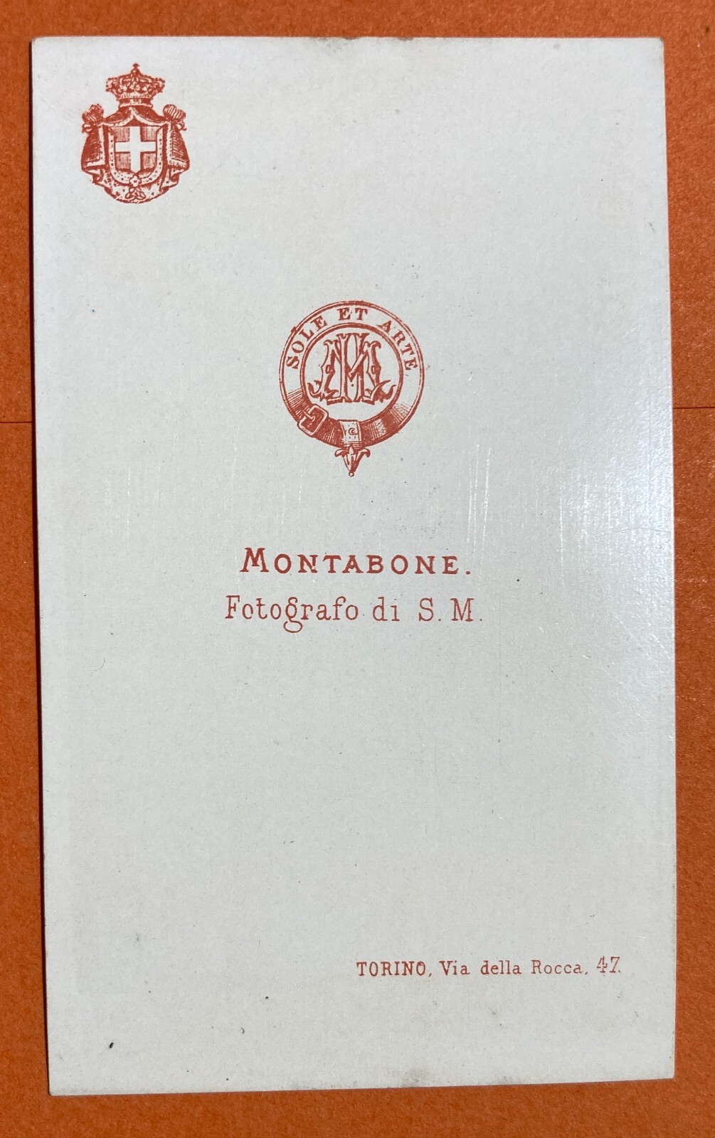 Antica Fotografia Originale. Ritratto Di Personaggio, Torino. Foto Montabone