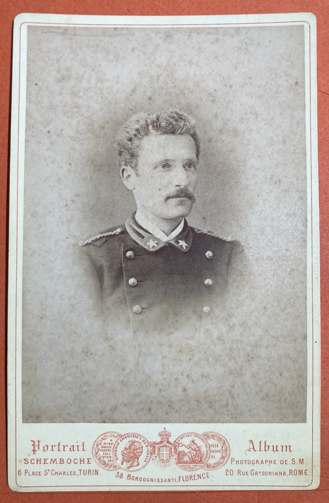 Militaria: Ritratto Di Militare, Antica Fotografia Originale Schemboche, Savoia