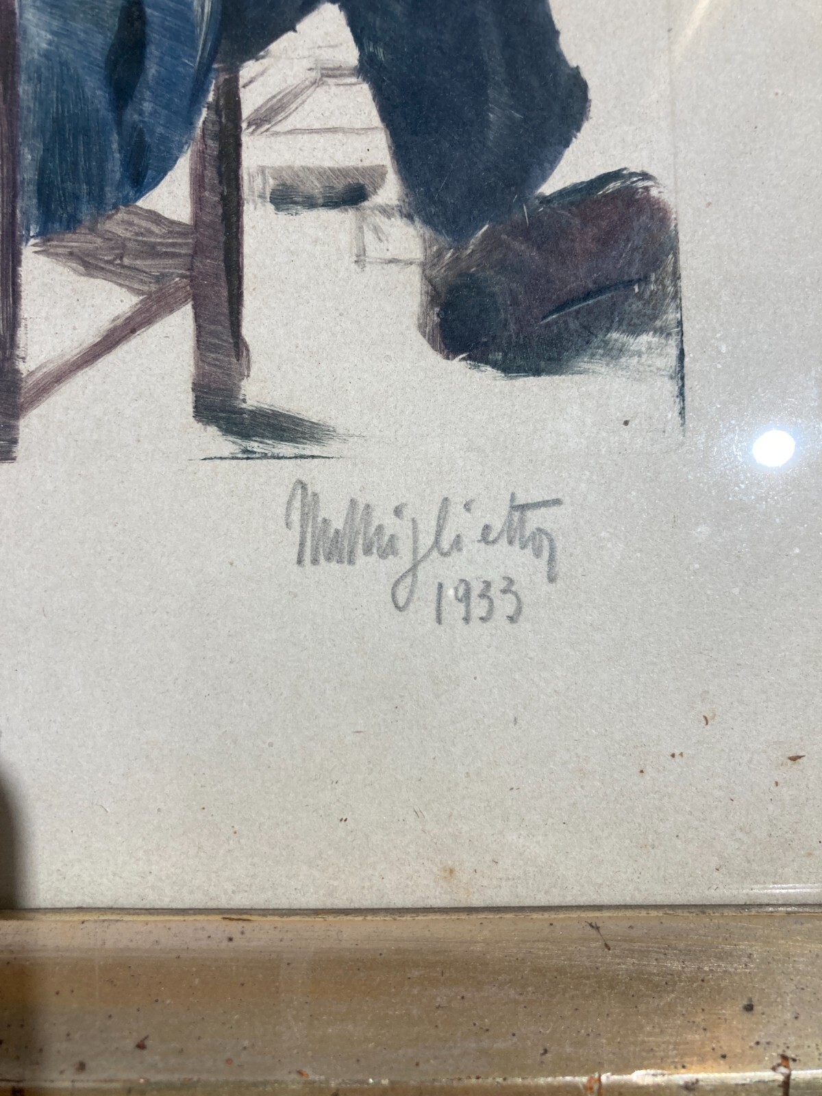 Mario Miglietta, Al Cavalletto. Monotipo Originale Del 1933