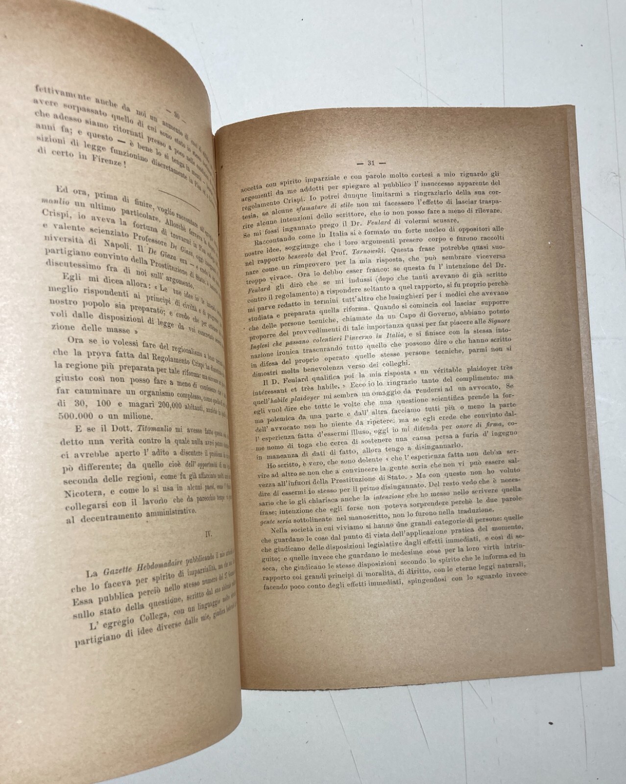 Prostituzione In Italia: Riforma Tarnowsky, Pellizzari, Titomanlio, Napoli, 1894