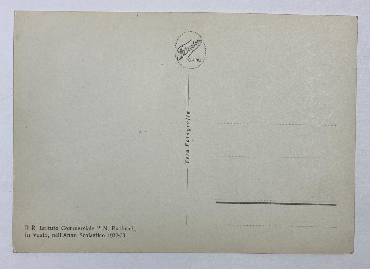 Abruzzo   Vasto   Fotografia d'Epoca   Istituto Scolastico Paolucci   Anni '30