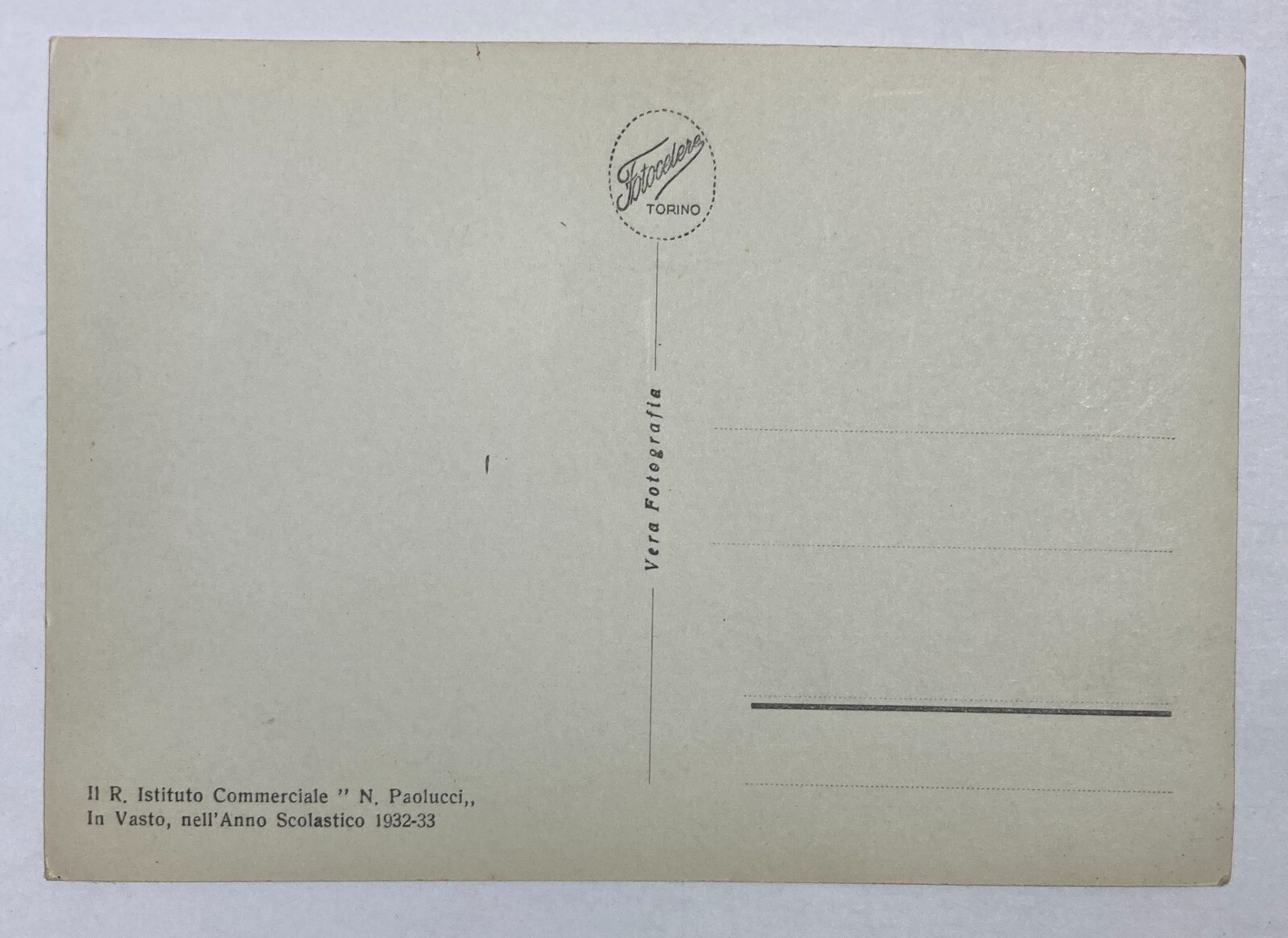 Abruzzo   Vasto   Fotografia d'Epoca   Istituto Scolastico Paolucci   Anni '30