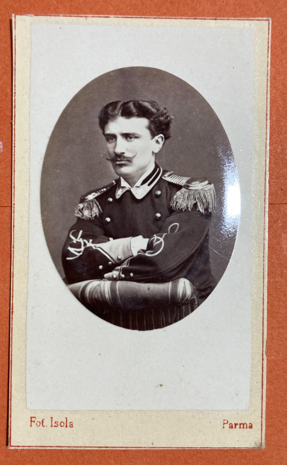 Militaria: Antica Fotografia, Ritratto Di Militare. Fotografo Giacomo Isola, Parma