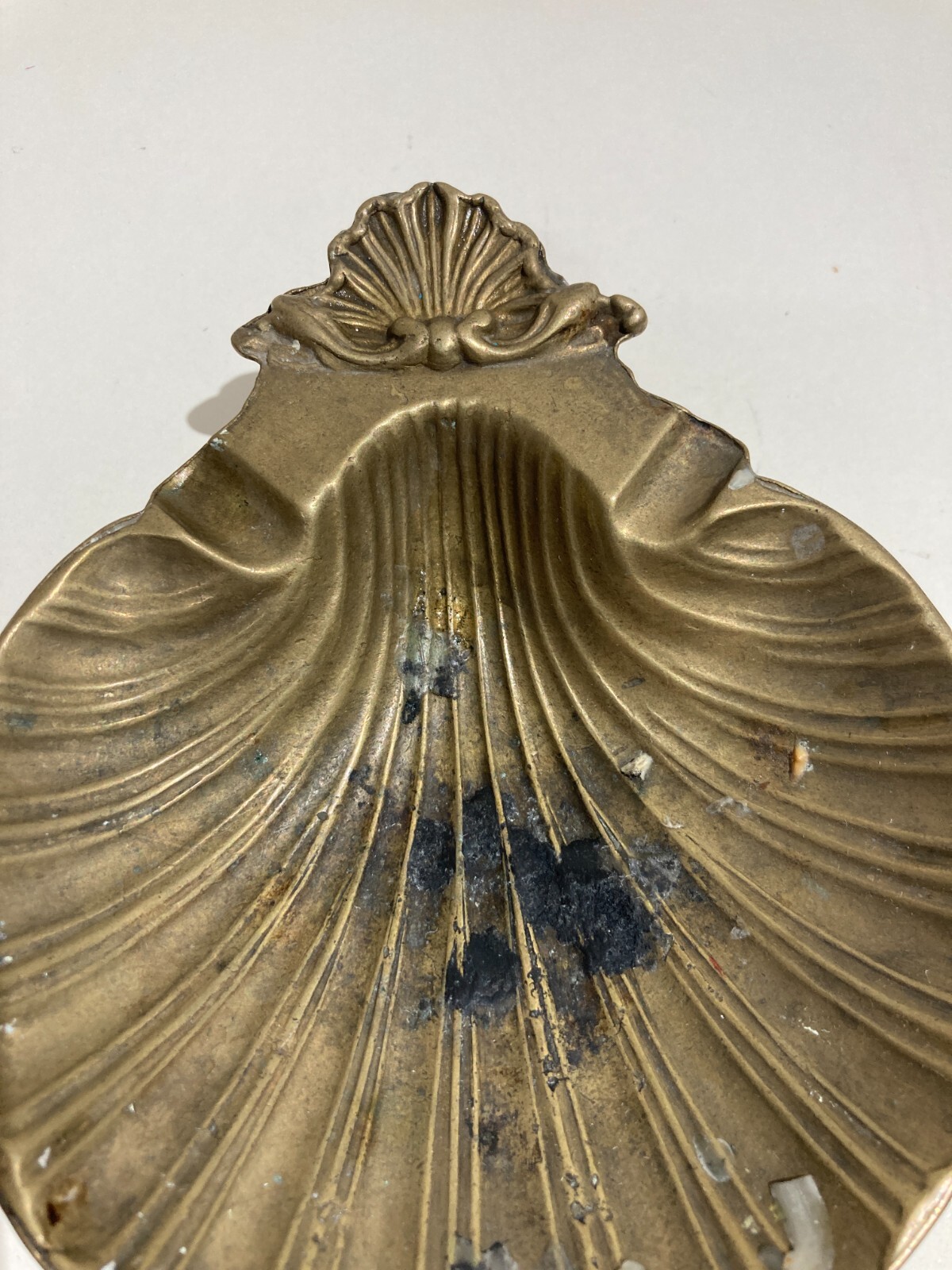 Soprammobile Artistico A Forma Di Conchiglia   Posacenere In Ottone