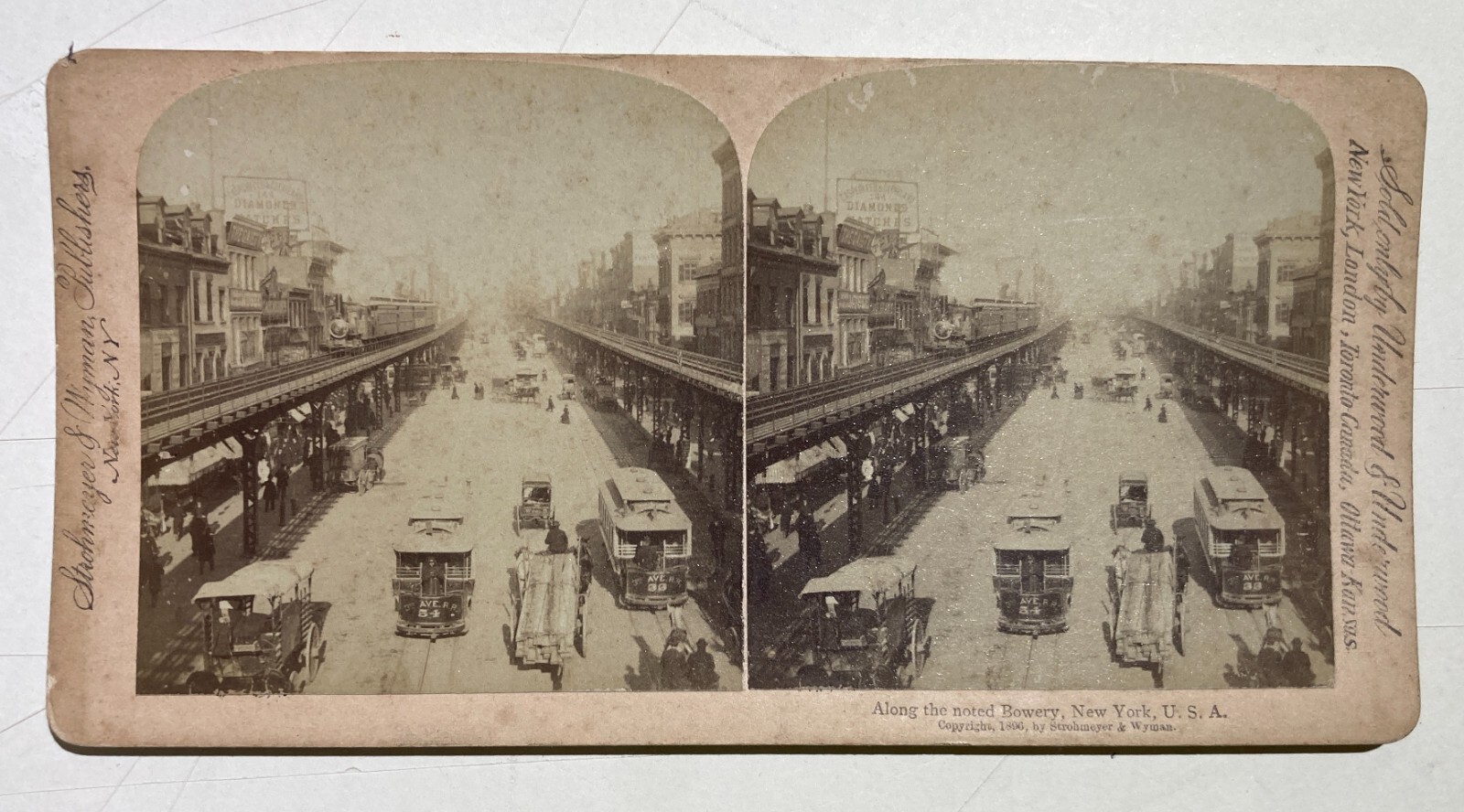 Fotografie Da Collezione: New York, 1896, Underwood, Bowery, Strohmeyer & Wyman (rara)
