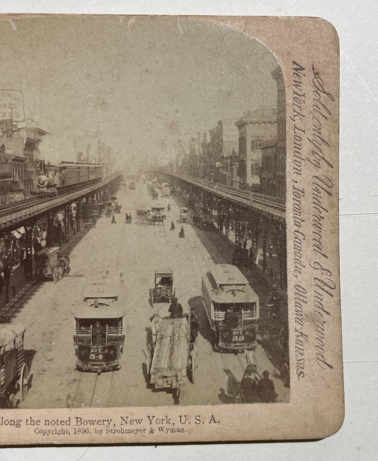 Fotografie Da Collezione: New York, 1896, Underwood, Bowery, Strohmeyer & Wyman (rara)