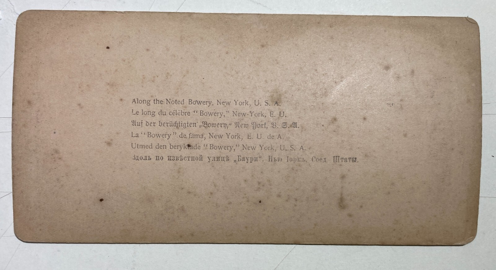 Fotografie Da Collezione: New York, 1896, Underwood, Bowery, Strohmeyer & Wyman (rara)