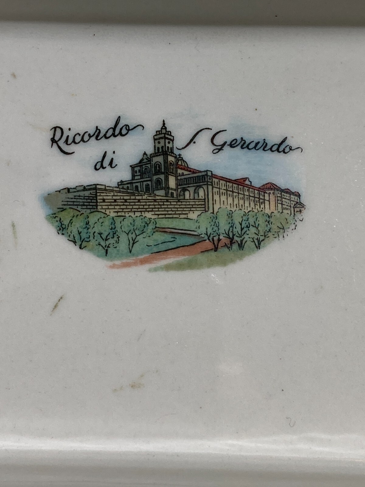 Posacenere Da Collezione In Porcellana Richard Ginori, Ricordo Di S. Gerardo