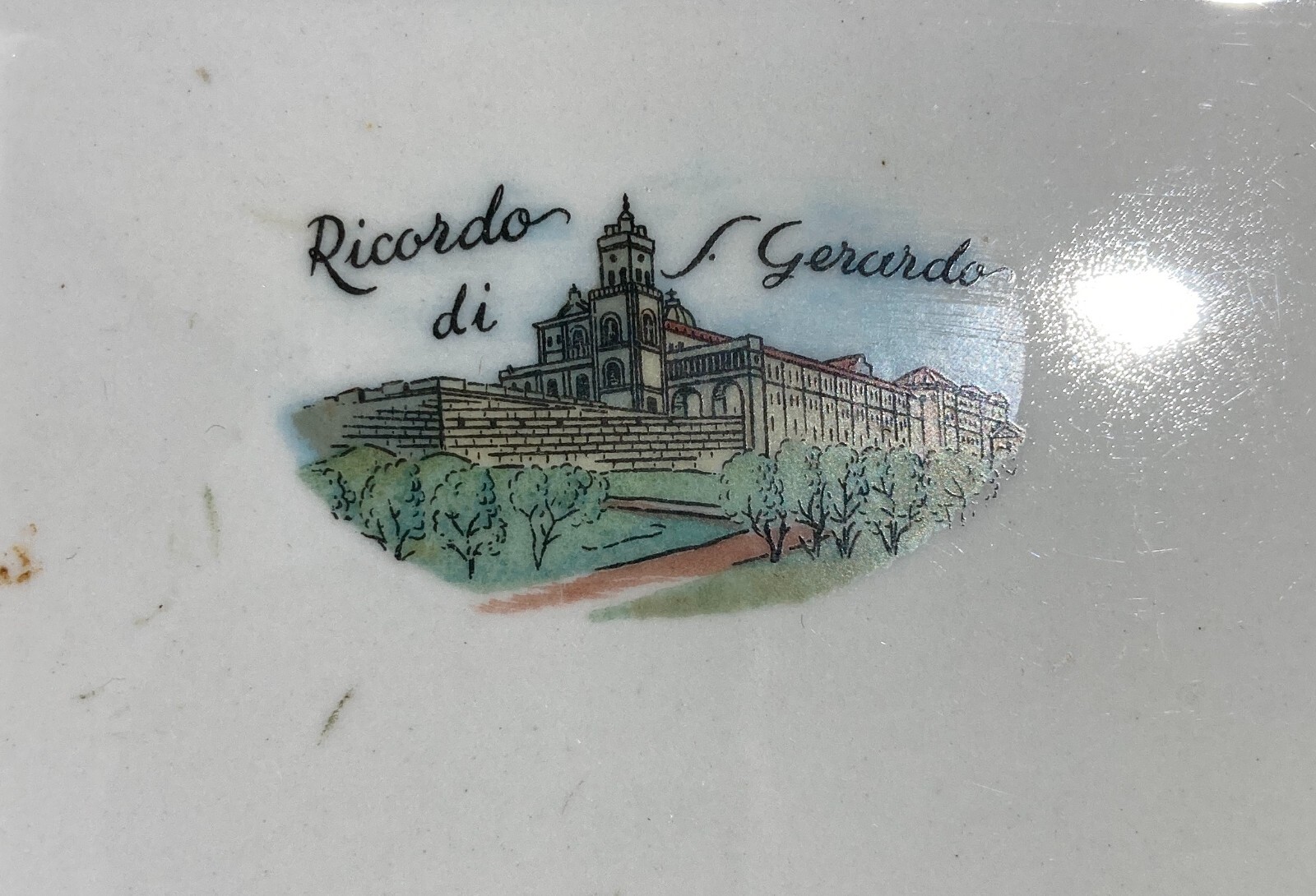 Posacenere Da Collezione In Porcellana Richard Ginori, Ricordo Di S. Gerardo