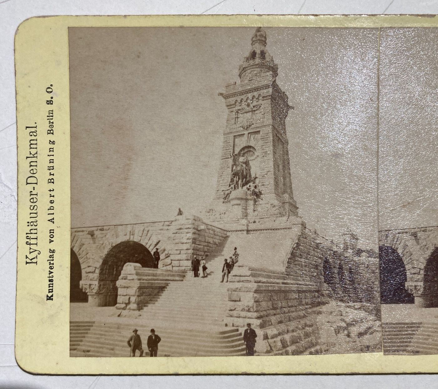 Stereofoto Antica   Monumento Kyffhäuser (Kyffhäuser Denkmal)   Albert Brüning