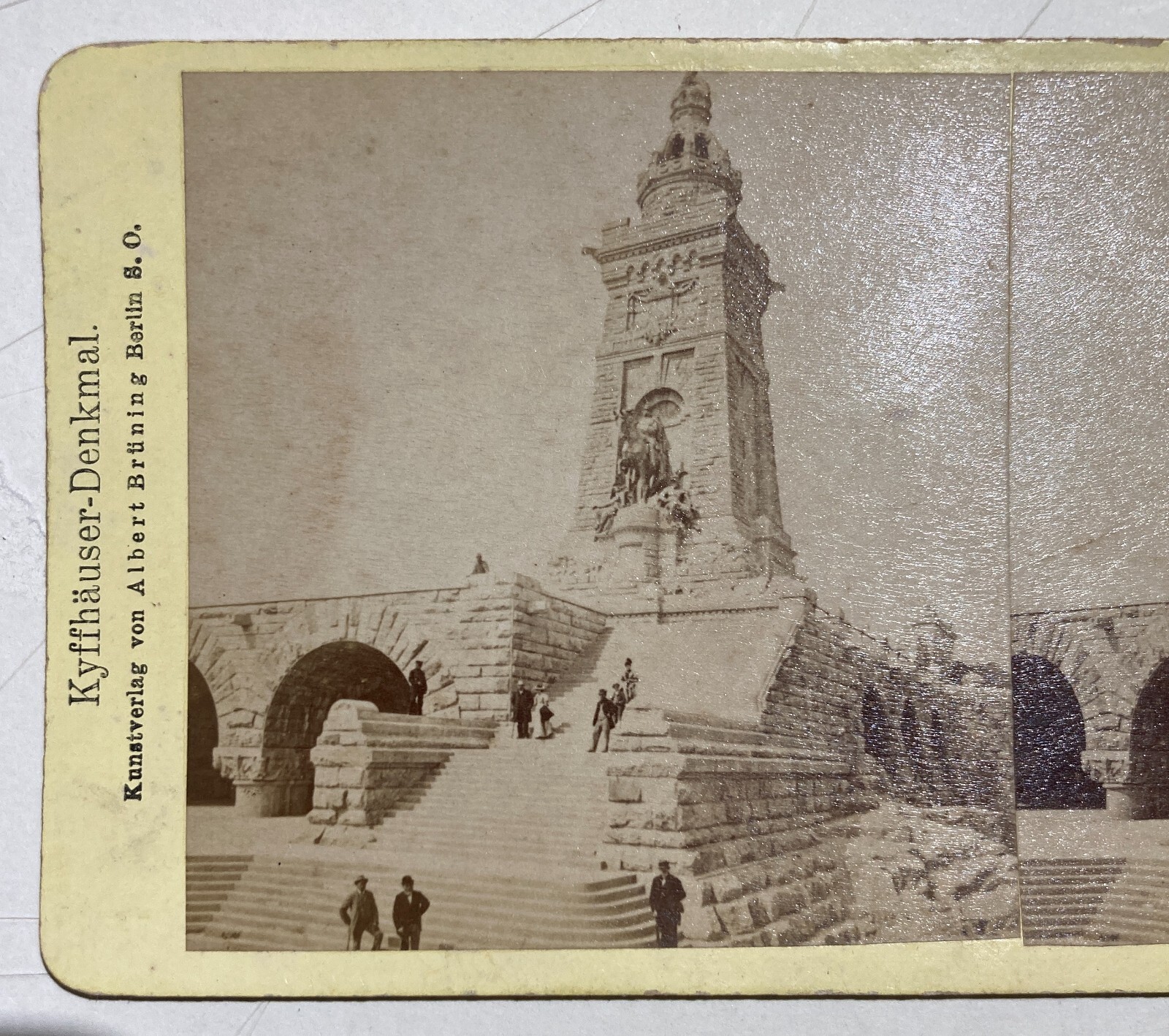 Stereofoto Antica   Monumento Kyffhäuser (Kyffhäuser Denkmal)   Albert Brüning