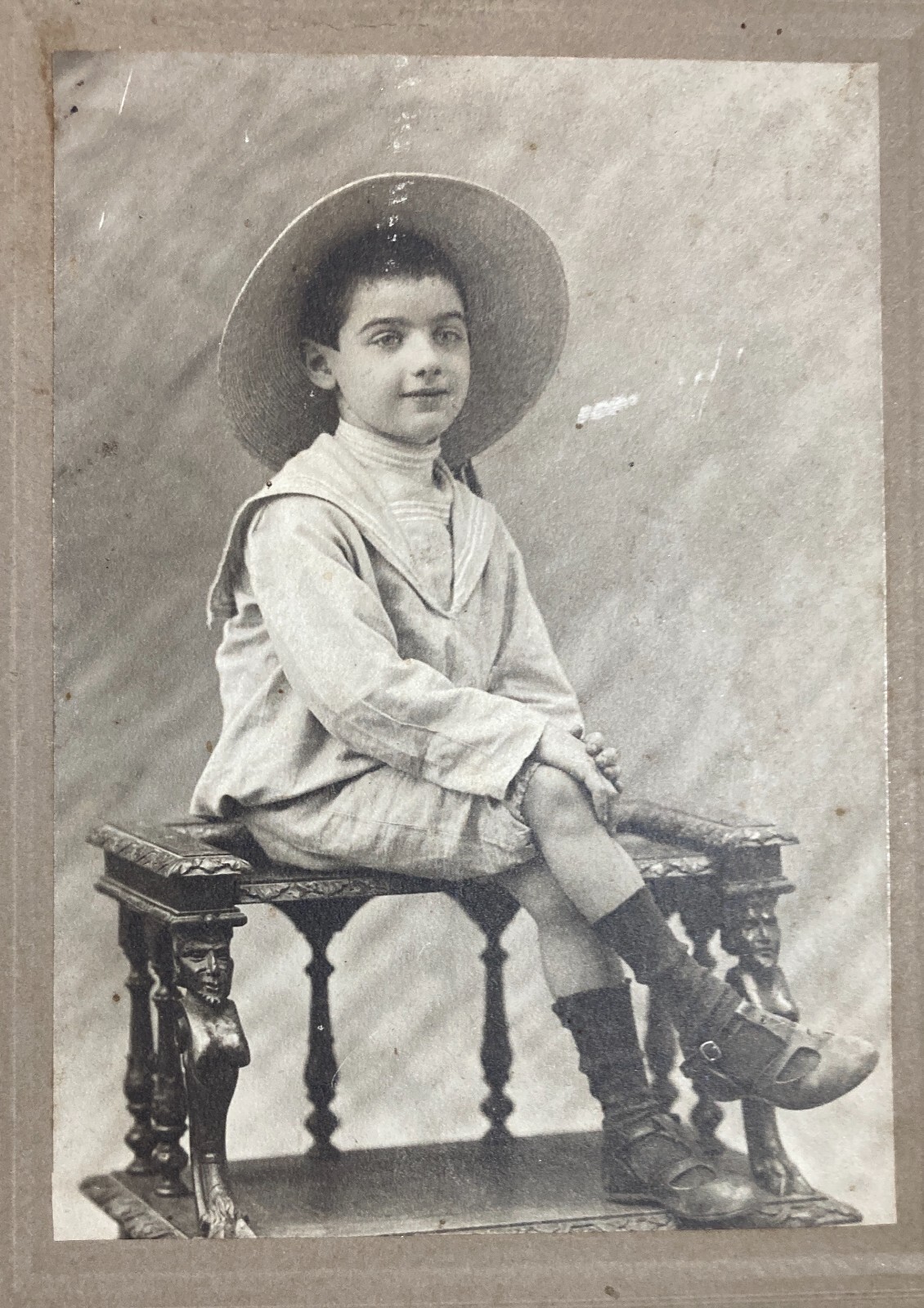 Fotografia Antica Da Collezione, Genova, Fotografo Sciutto, Ritratto Di Ragazzo
