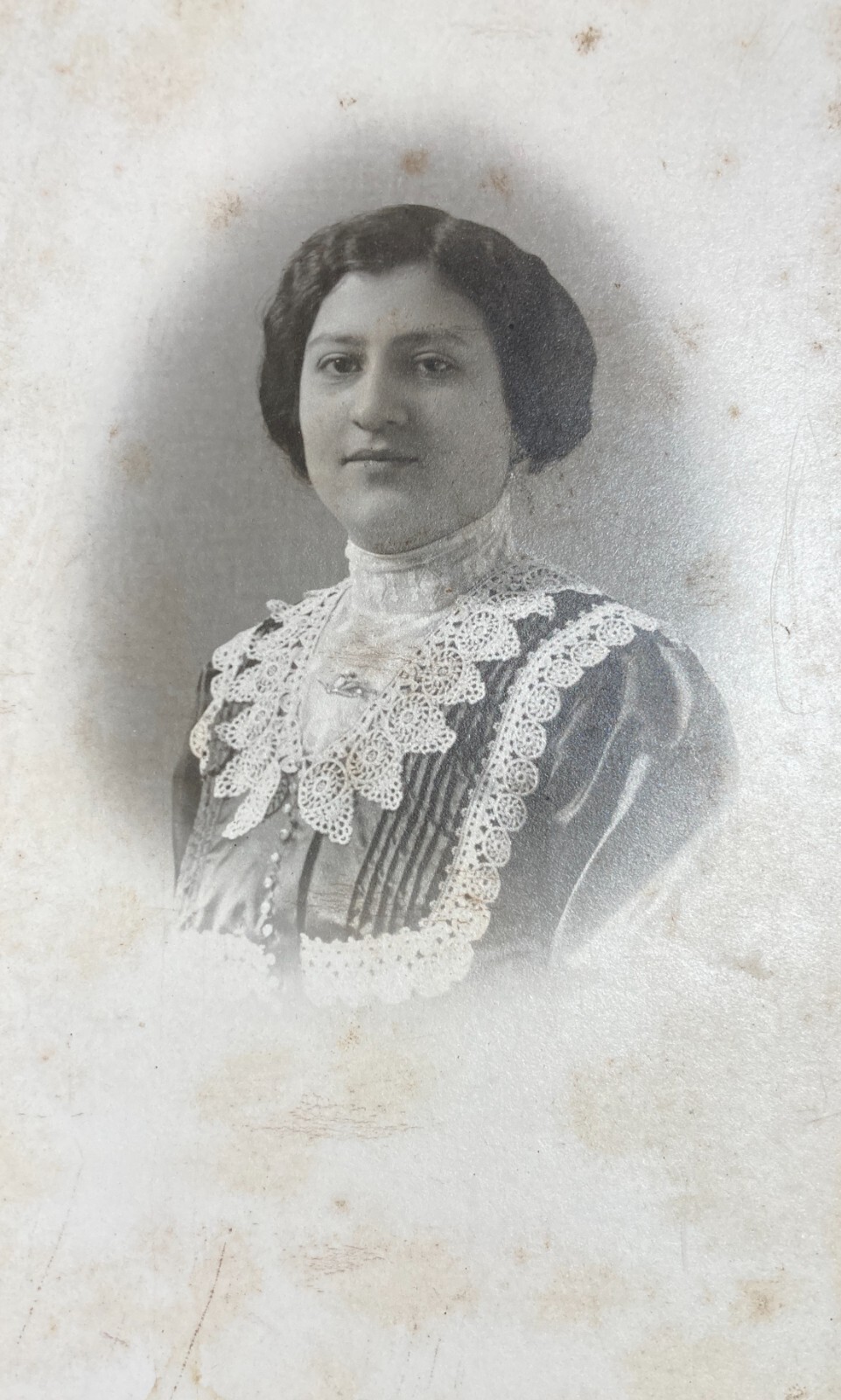 Ritratto Di Signora, Fotografia Antica Di G. Lo Gatto, Napoli