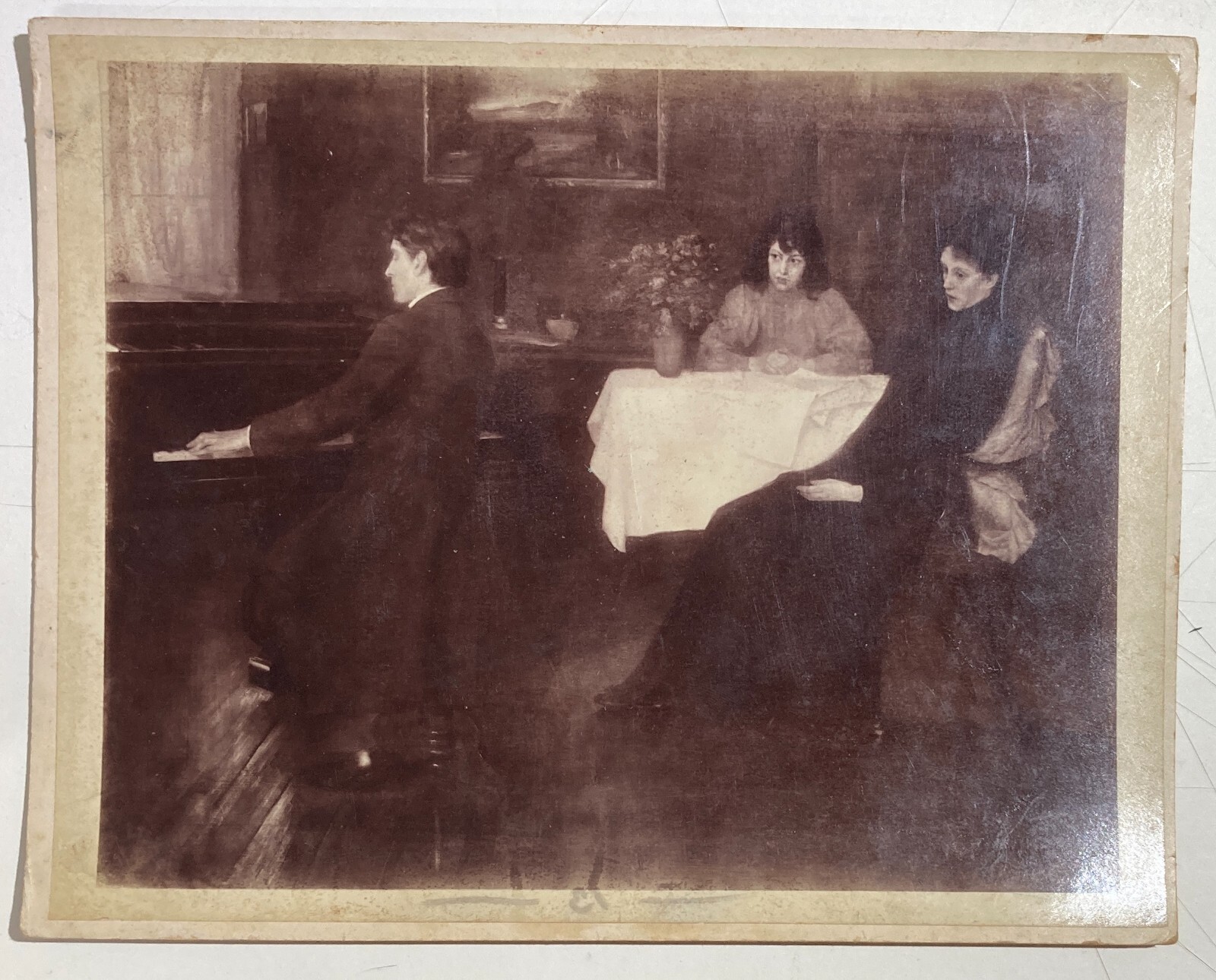 Fotografia Antica Di Dipinto Di Ernest Oppler, Scena d'Interno