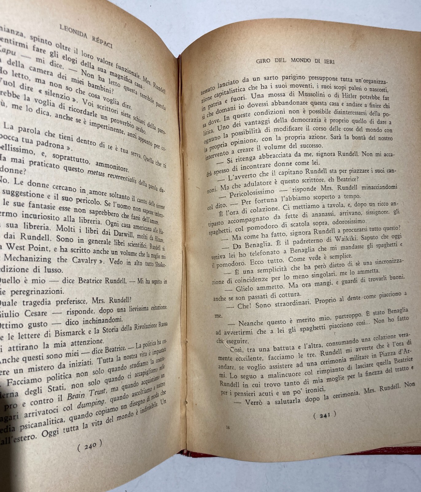 Il Giro Del Mondo Di Ieri Di Leonida Rèpaci, Dedica Autografa A Giuseppe Di Vittorio