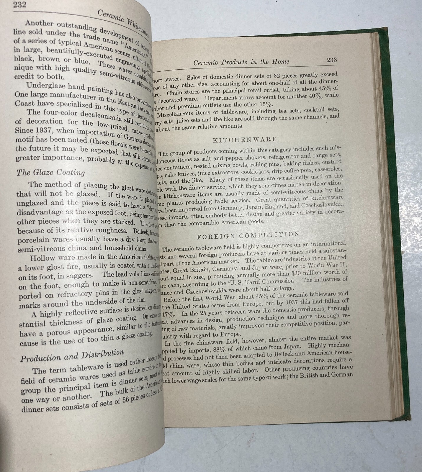 Ceramiche: Storia E Tecnologia. Volume Illustrato, Edizione Americana (1947)