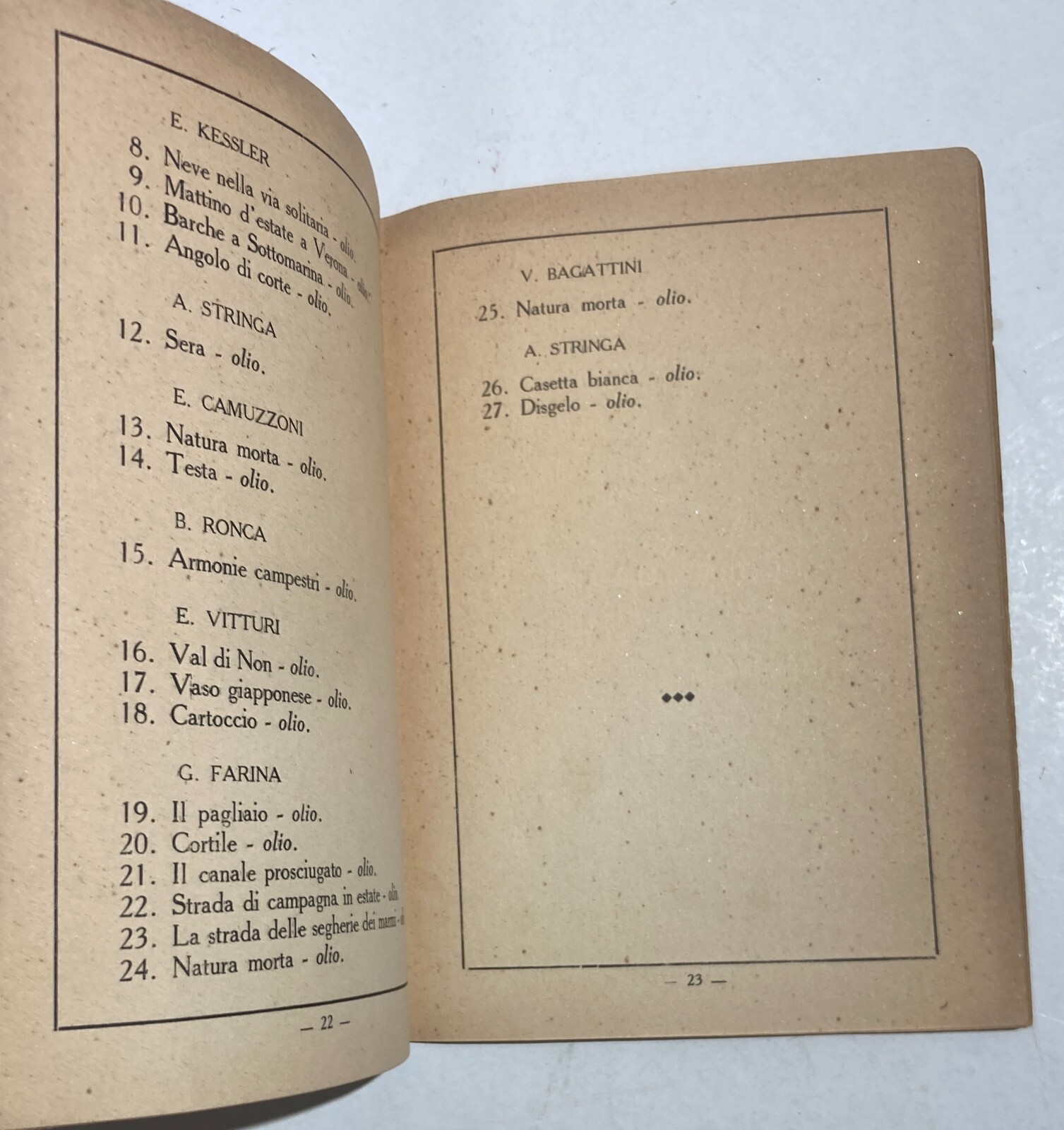 Arte A Verona, Artisti Veronesi: Mostra Sindacale 1929. Raro Catalogo Antico