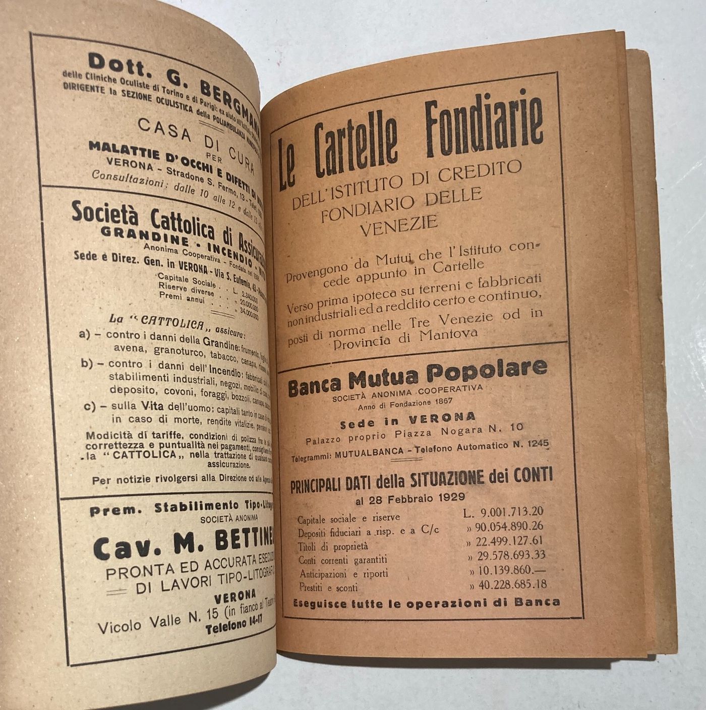 Arte A Verona, Artisti Veronesi: Mostra Sindacale 1929. Raro Catalogo Antico