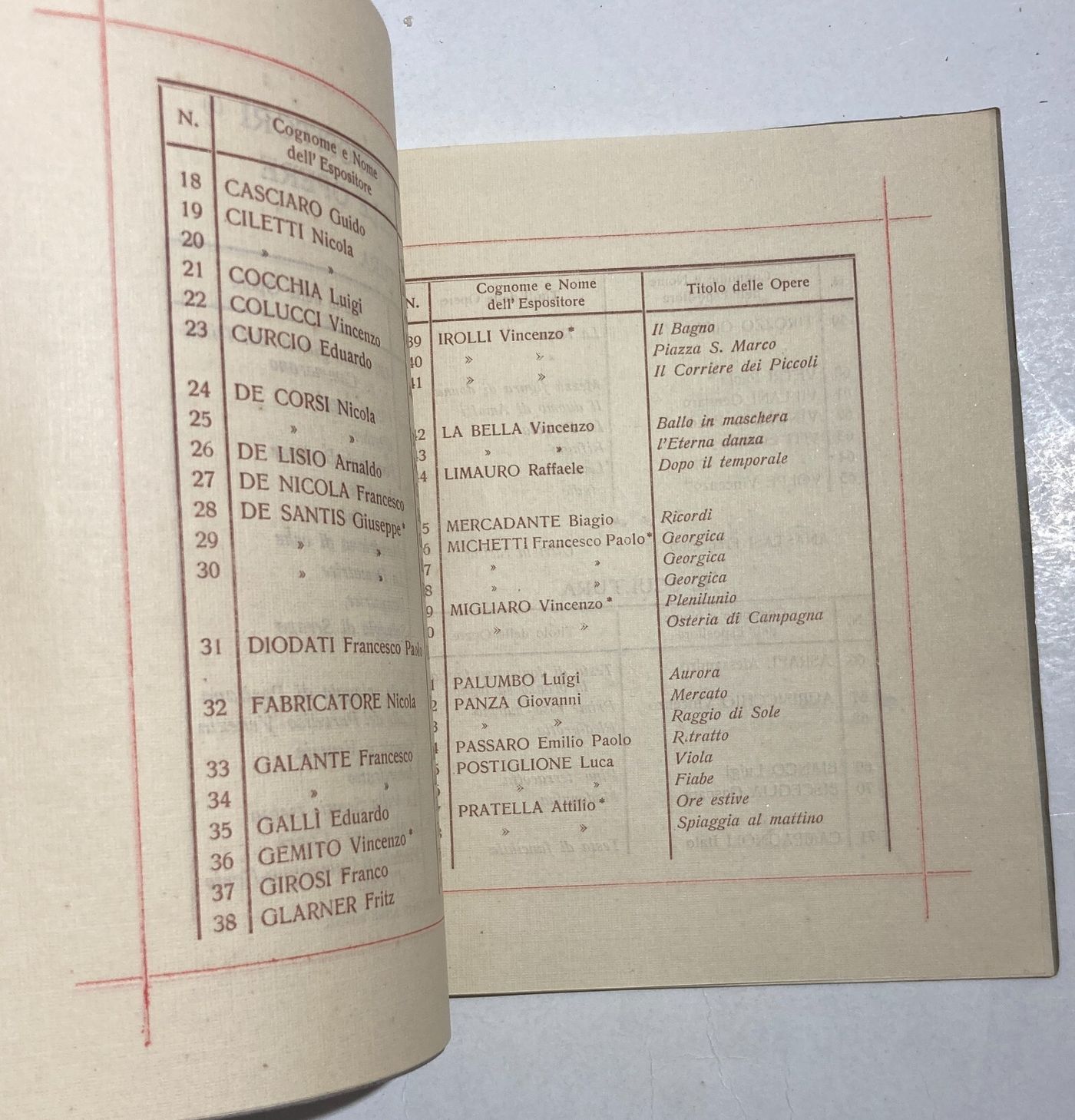 Napoli   Fiera Campionaria   1922   Catalogo Opere d'Arte